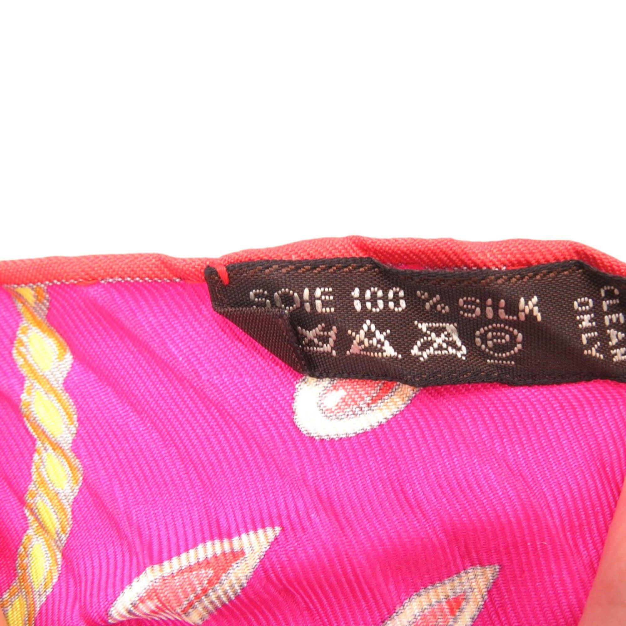 Hermes Hermes Excellent condition Hermès Rosange Pleated Carré Silk Pink Scarf Muffler 0296 Size ONE SIZE - 4 Thumbnail