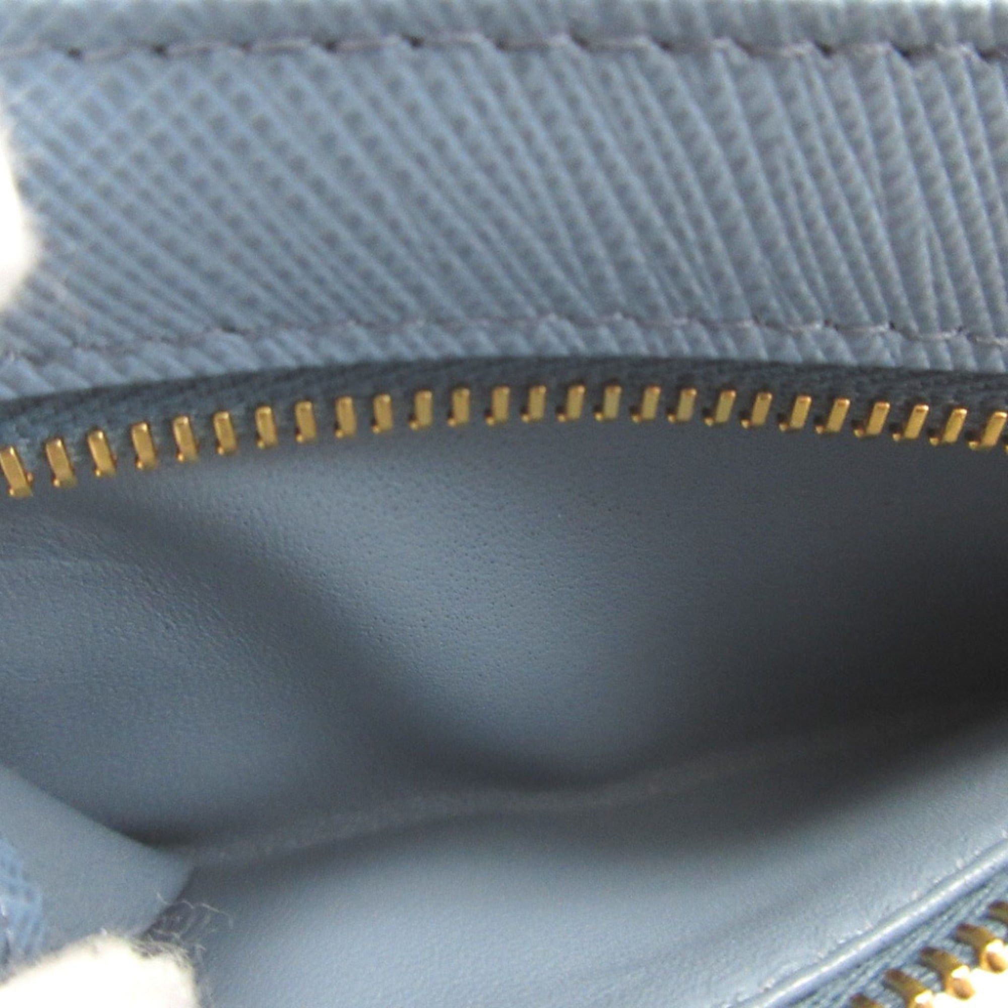 Prada 8A0581 Prada 1PP122 Saffiano Triangle Leather Plate Blue Accessory Key Case Business Card 0581 Size ONE SIZE - 5 Thumbnail