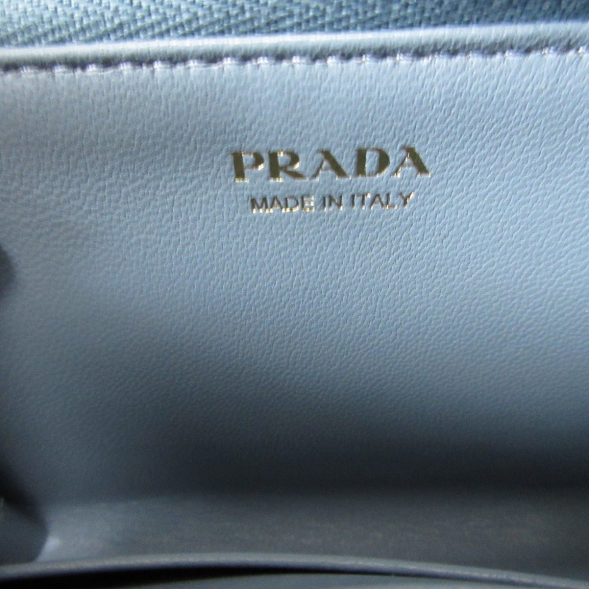 Prada 8A0581 Prada 1PP122 Saffiano Triangle Leather Plate Blue Accessory Key Case Business Card 0581 Size ONE SIZE - 7 Thumbnail