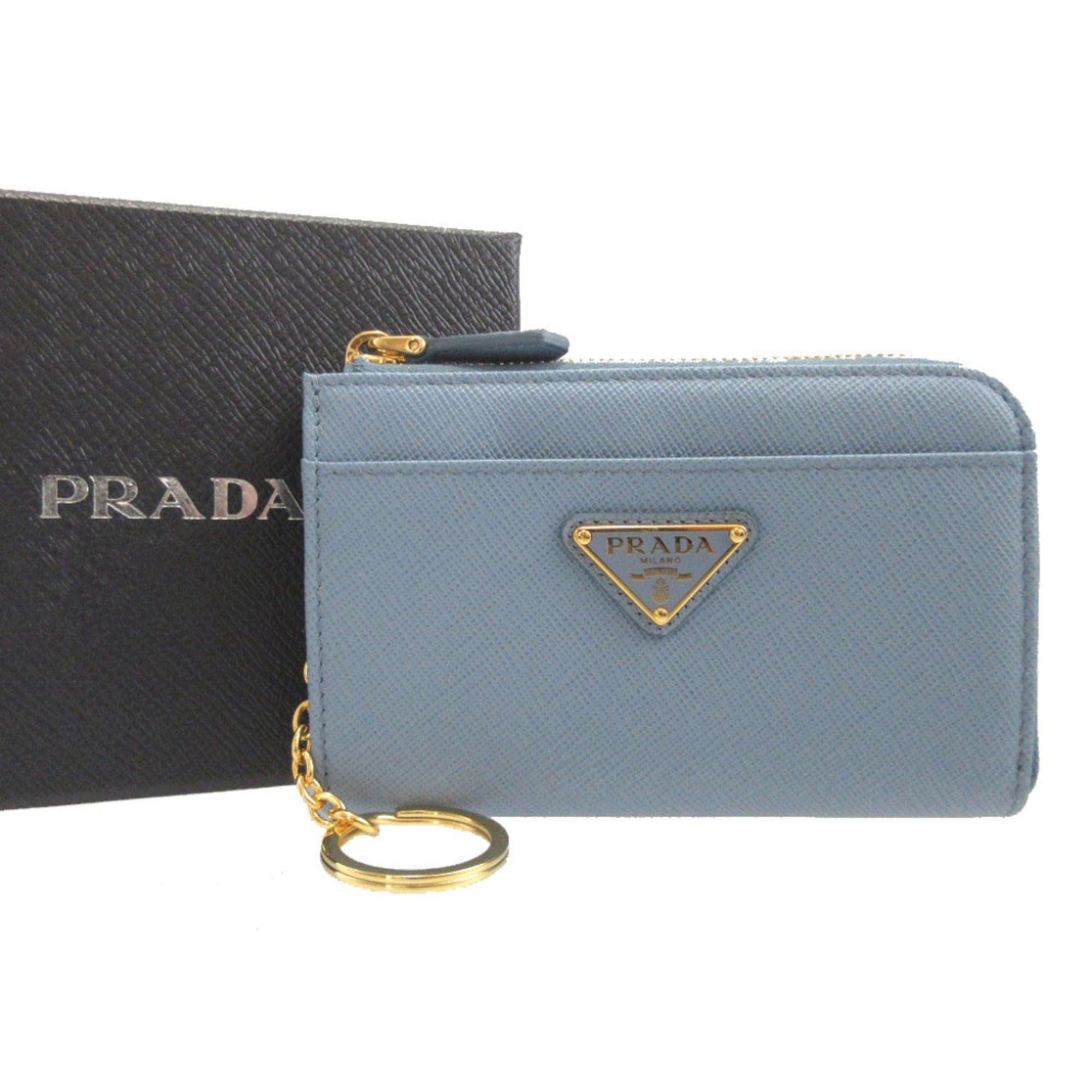 Prada 8A0581 Prada 1PP122 Saffiano Triangle Leather Plate Blue Accessory Key Case Business Card 0581 Size ONE SIZE - 2 Thumbnail