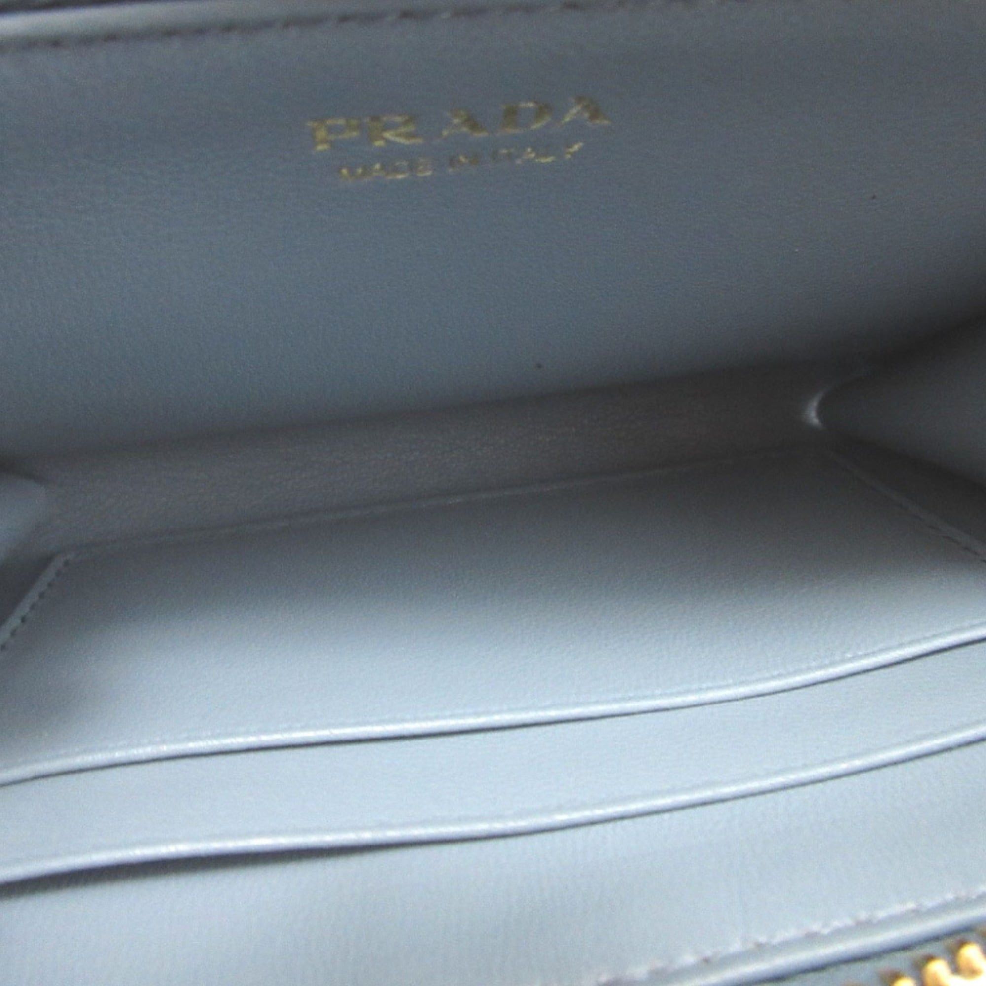 Prada 8A0581 Prada 1PP122 Saffiano Triangle Leather Plate Blue Accessory Key Case Business Card 0581 Size ONE SIZE - 4 Thumbnail