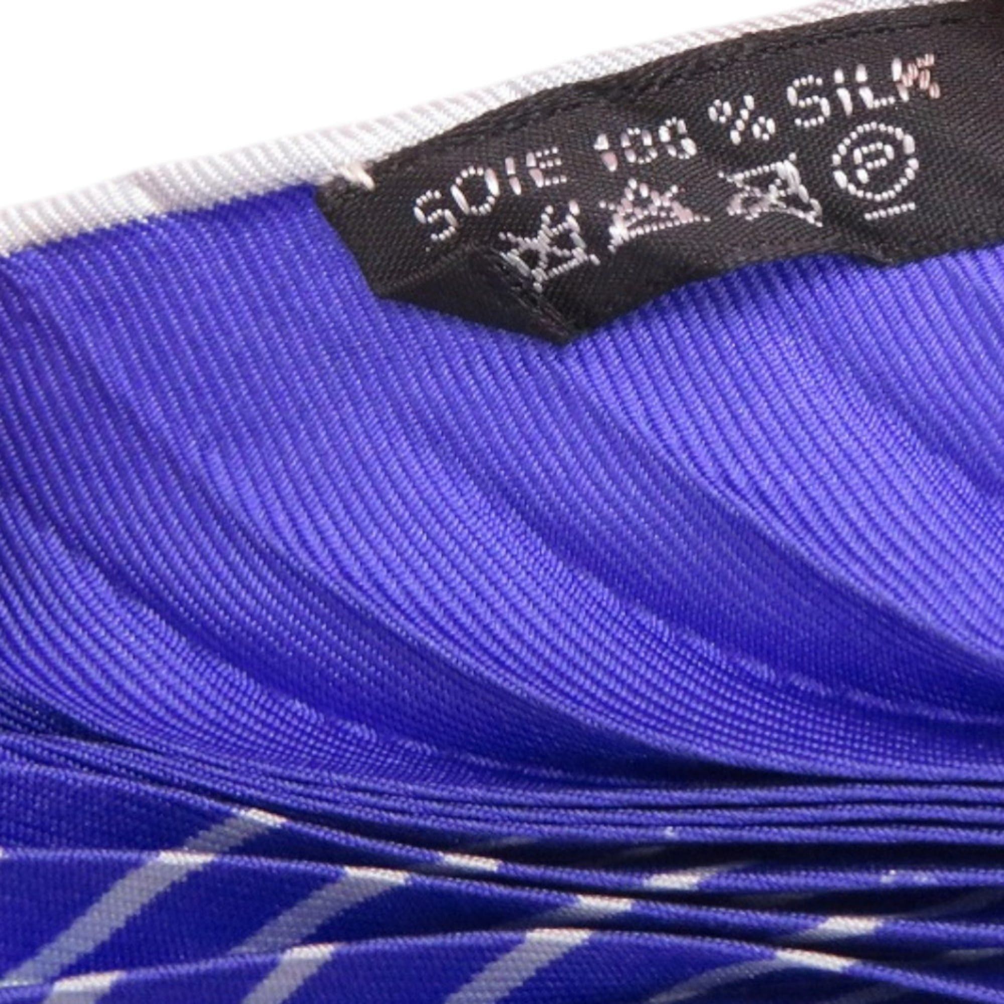 Hermes Hermes Excellent condition Hermès Rosange pleated silk scarf, blue, muffler, 0302 Size ONE SIZE - 4 Thumbnail