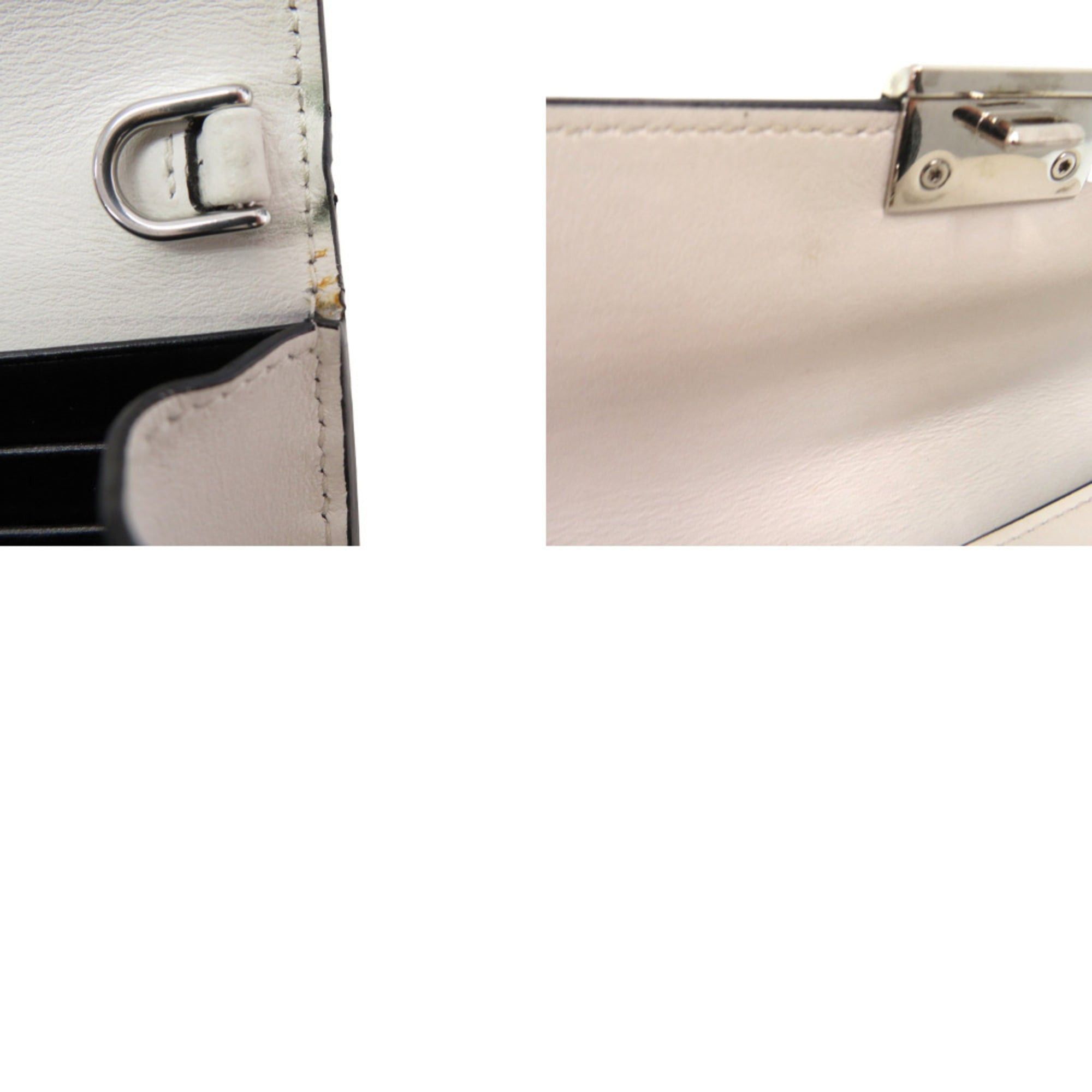 Prada Prada Studded Chain Wallet Crossbody Long in White Leather 1430 Size ONE SIZE - 10 Thumbnail