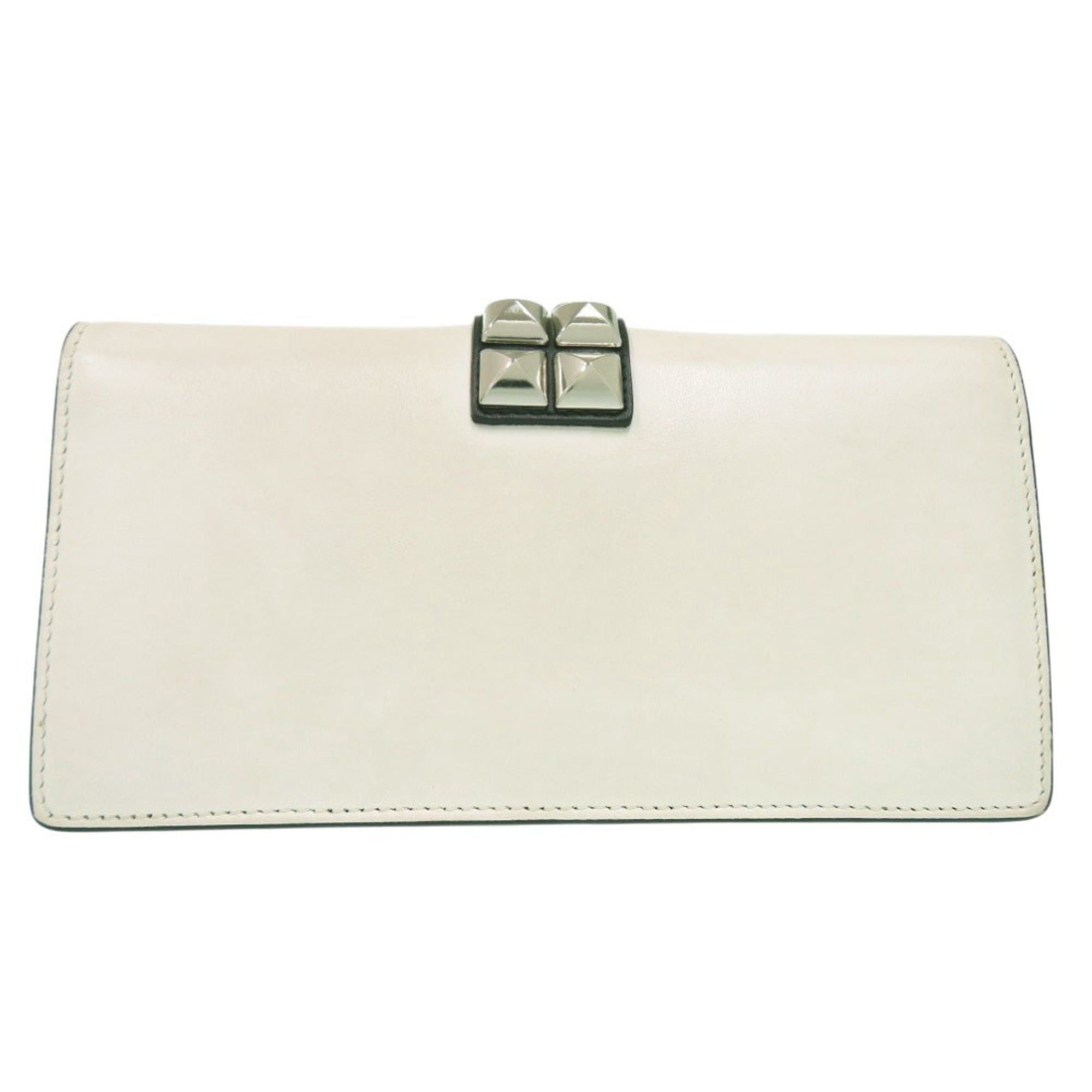 Prada Prada Studded Chain Wallet Crossbody Long in White Leather 1430 Size ONE SIZE - 3 Thumbnail