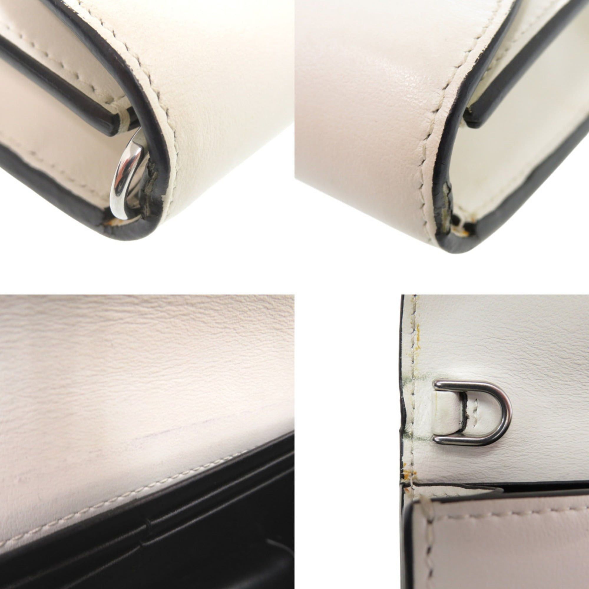Prada Prada Studded Chain Wallet Crossbody Long in White Leather 1430 Size ONE SIZE - 9 Thumbnail