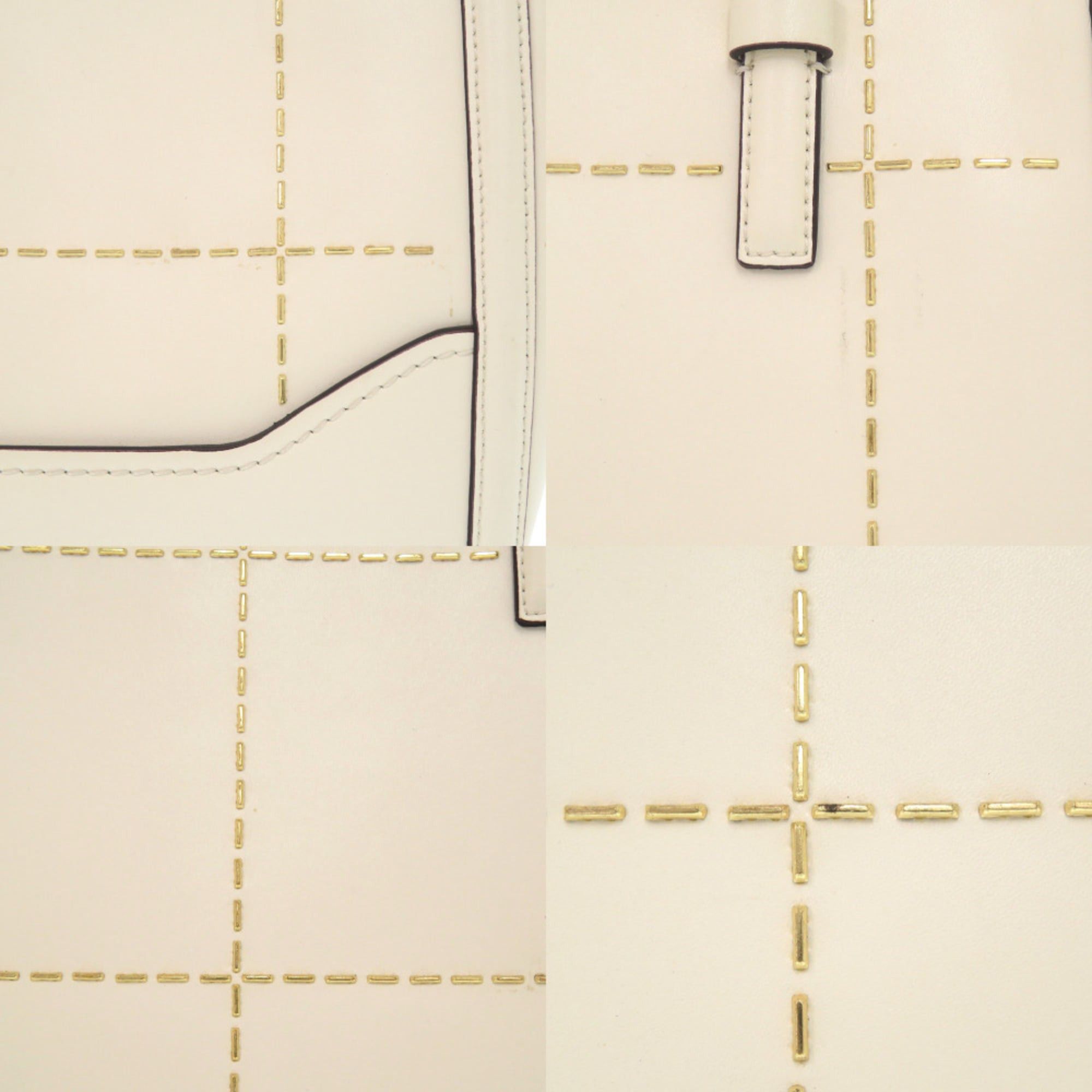 Salvatore Ferragamo Excellent condition Salvatore Ferragamo Amy EZ-21 G661 gold hardware leather white tote bag, one-shoulder 1544 Size ONE SIZE - 6 Thumbnail