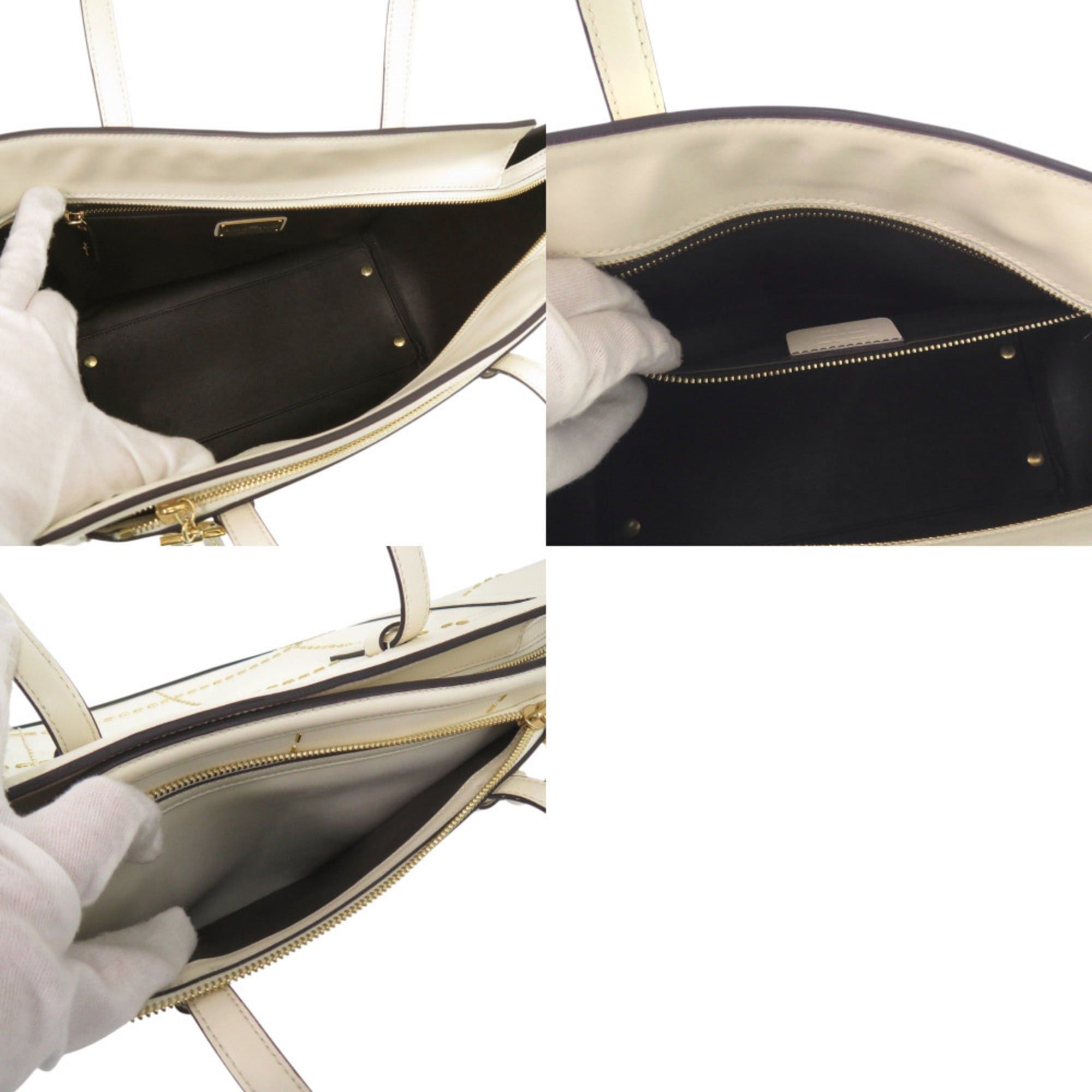 Salvatore Ferragamo Excellent condition Salvatore Ferragamo Amy EZ-21 G661 gold hardware leather white tote bag, one-shoulder 1544 Size ONE SIZE - 4 Thumbnail