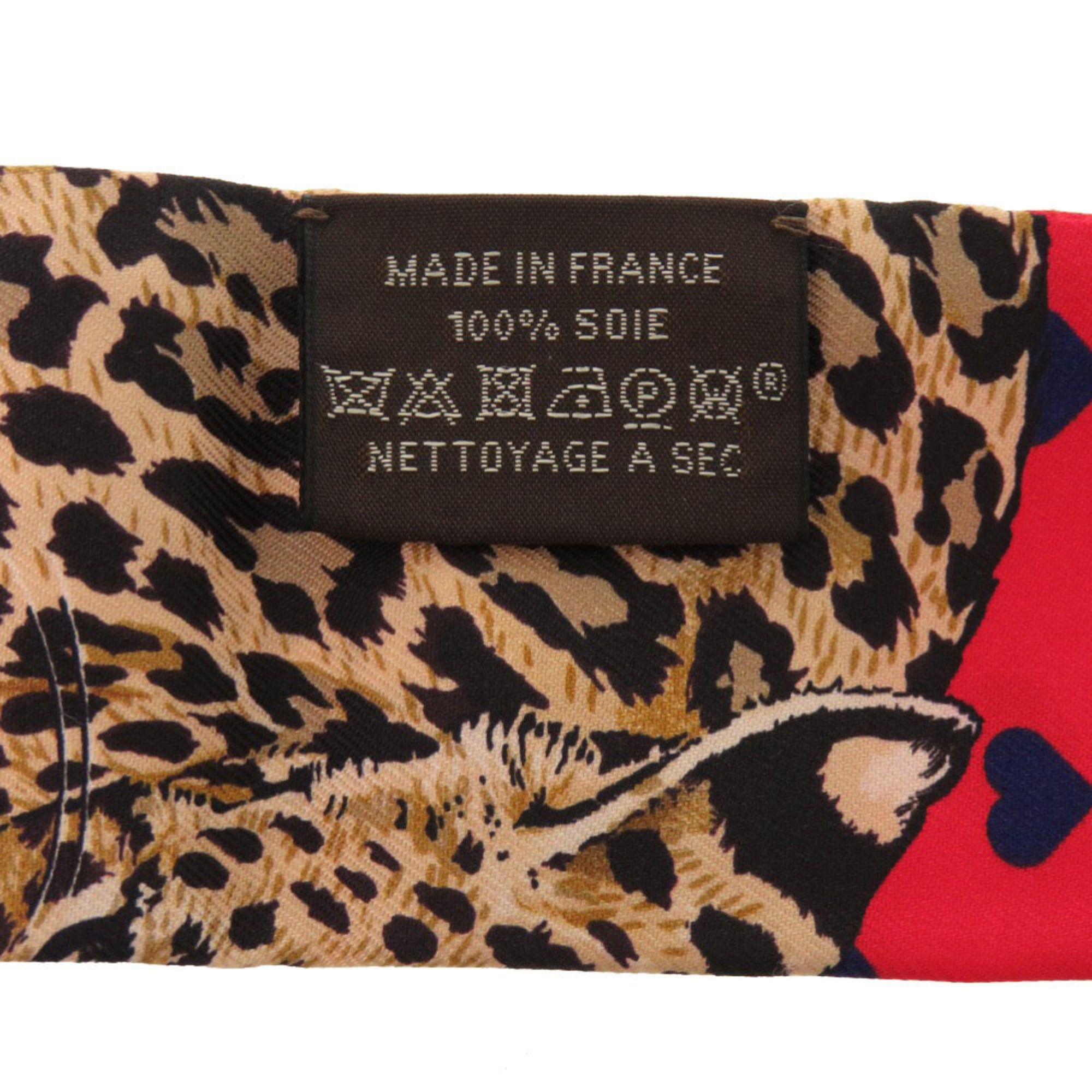 Hermes Hermes Like new Hermès Heart Twilly Jungle Love Silk Rouge Marine Fauve Scarf Muffler 0090 Size ONE SIZE - 3 Thumbnail