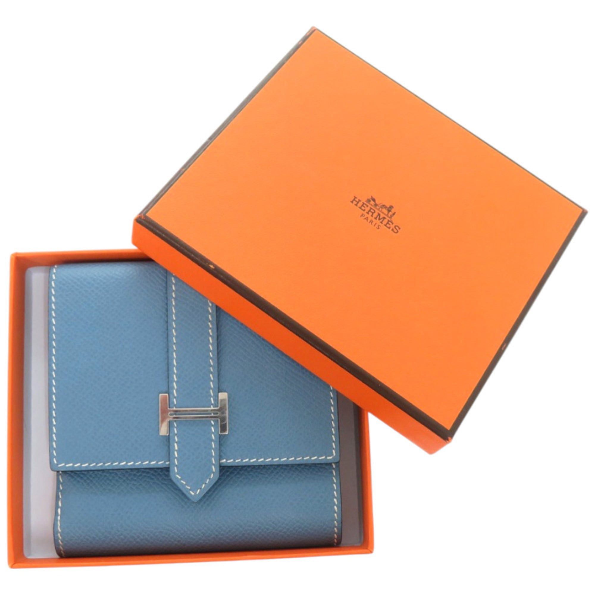 Hermes Hermes Excellent condition Hermès double-hook wallet, Bearn Recto Verso, Epsom leather, blue jean, L engraved, bifold 1509 Size ONE SIZE - 2 Thumbnail
