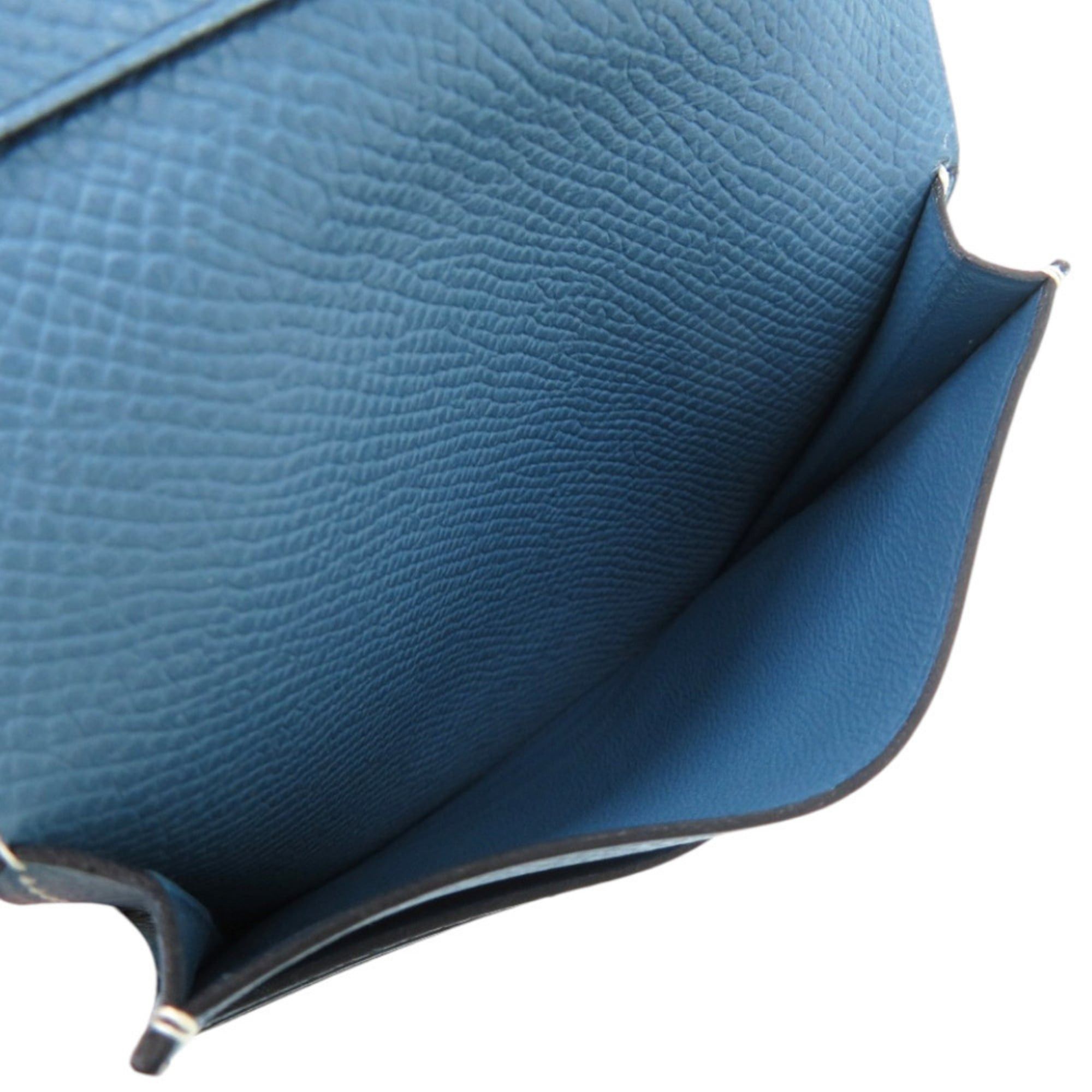 Hermes Hermes Excellent condition Hermès double-hook wallet, Bearn Recto Verso, Epsom leather, blue jean, L engraved, bifold 1509 Size ONE SIZE - 9 Thumbnail