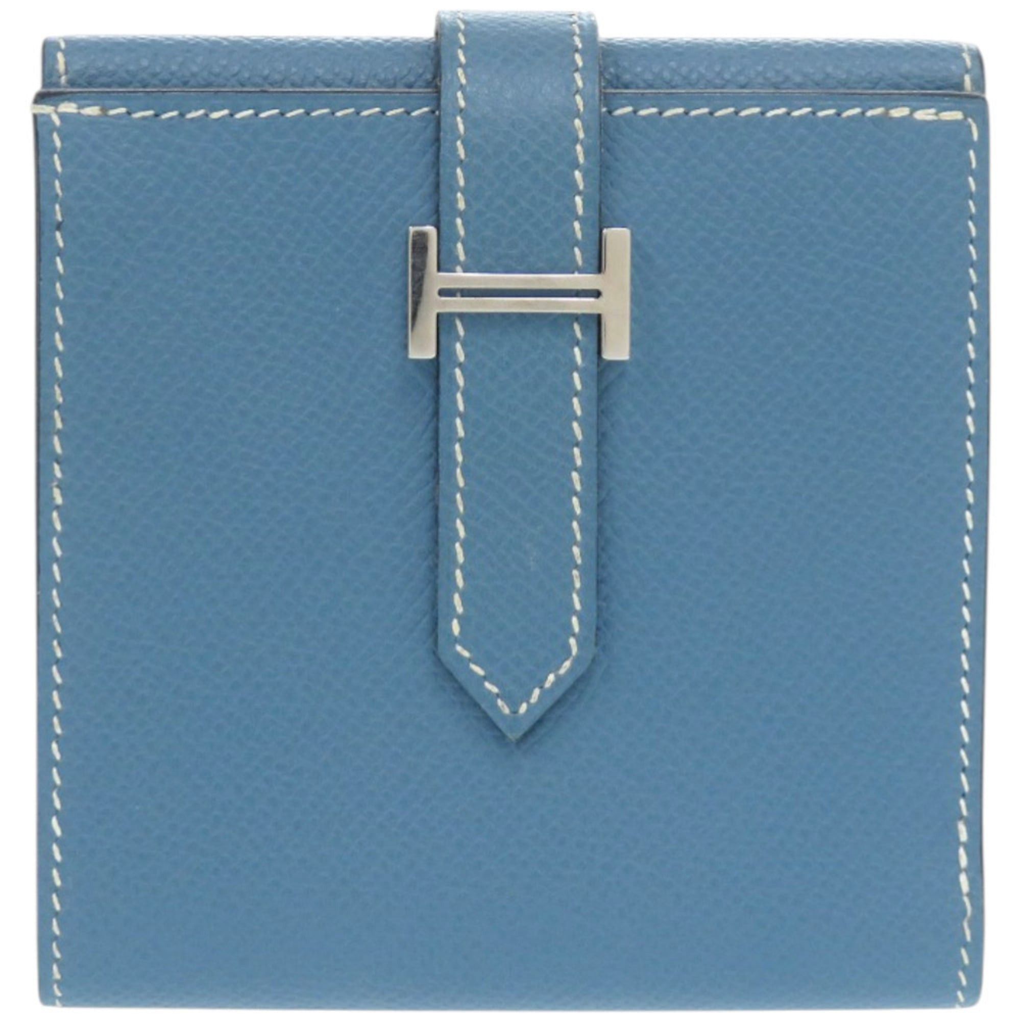Hermes Hermes Excellent condition Hermès double-hook wallet, Bearn Recto Verso, Epsom leather, blue jean, L engraved, bifold 1509 Size ONE SIZE - 3 Thumbnail