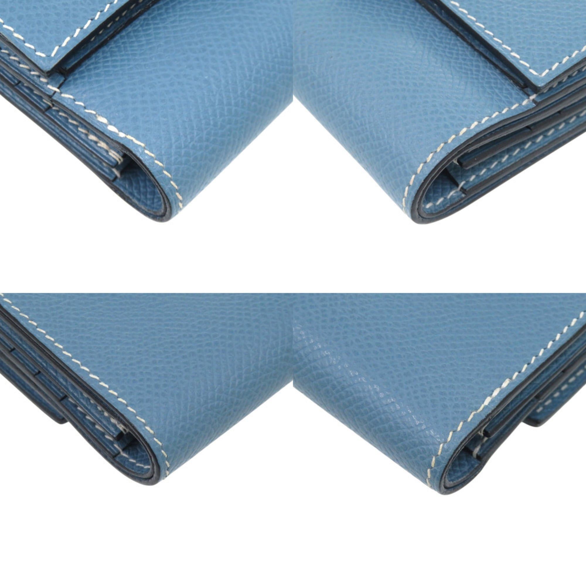 Hermes Hermes Excellent condition Hermès double-hook wallet, Bearn Recto Verso, Epsom leather, blue jean, L engraved, bifold 1509 Size ONE SIZE - 5 Thumbnail