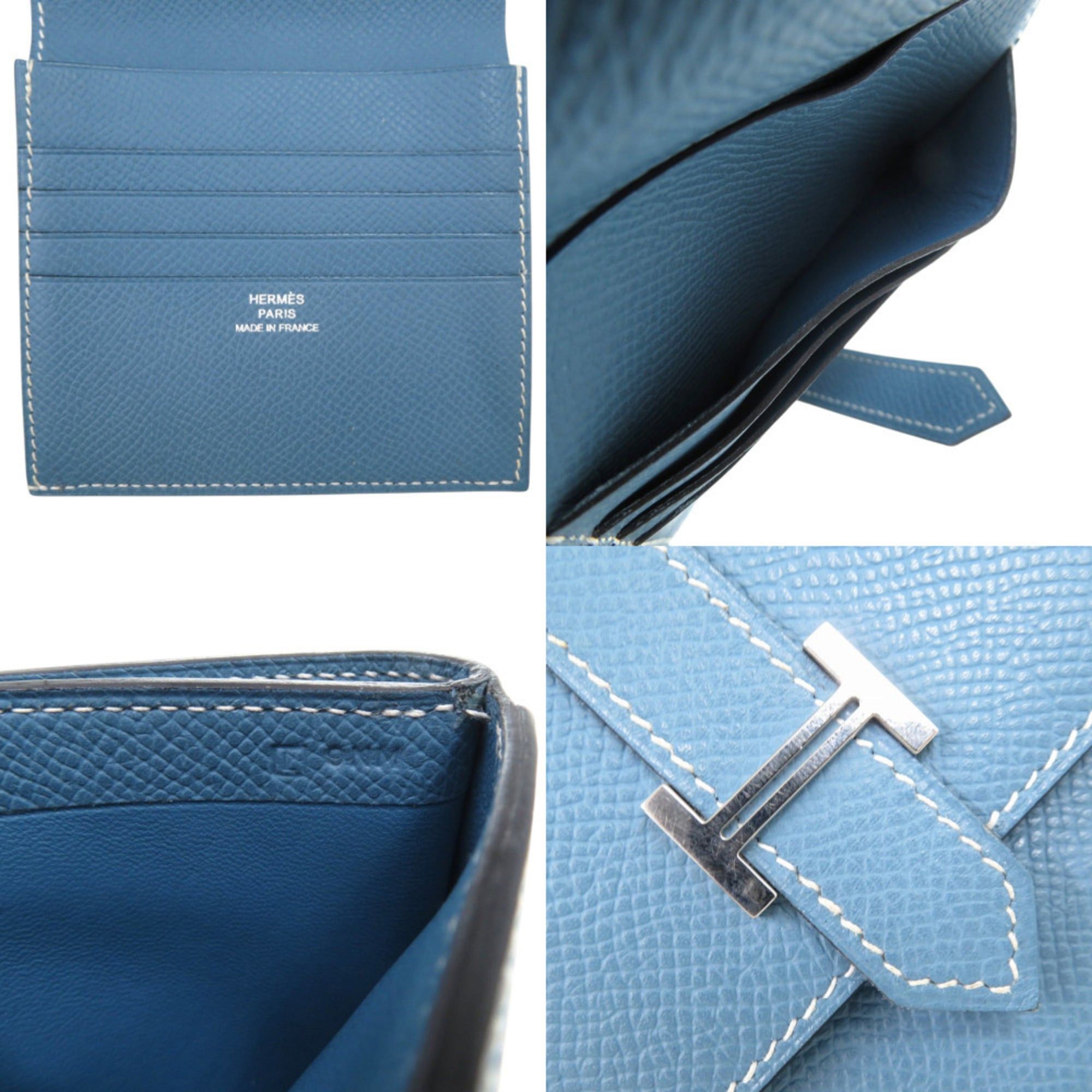 Hermes Hermes Excellent condition Hermès double-hook wallet, Bearn Recto Verso, Epsom leather, blue jean, L engraved, bifold 1509 Size ONE SIZE - 10 Thumbnail
