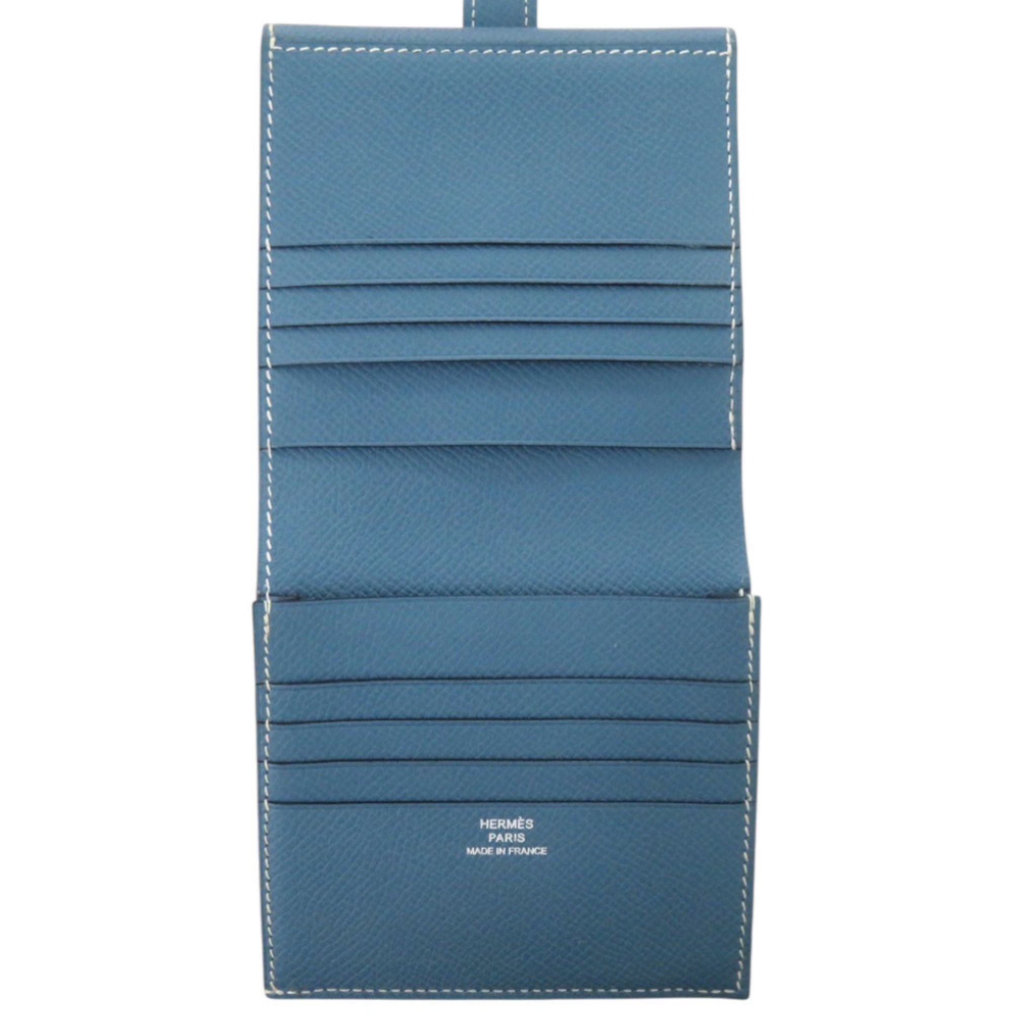 Hermes Hermes Excellent condition Hermès double-hook wallet, Bearn Recto Verso, Epsom leather, blue jean, L engraved, bifold 1509 Size ONE SIZE - 6 Thumbnail