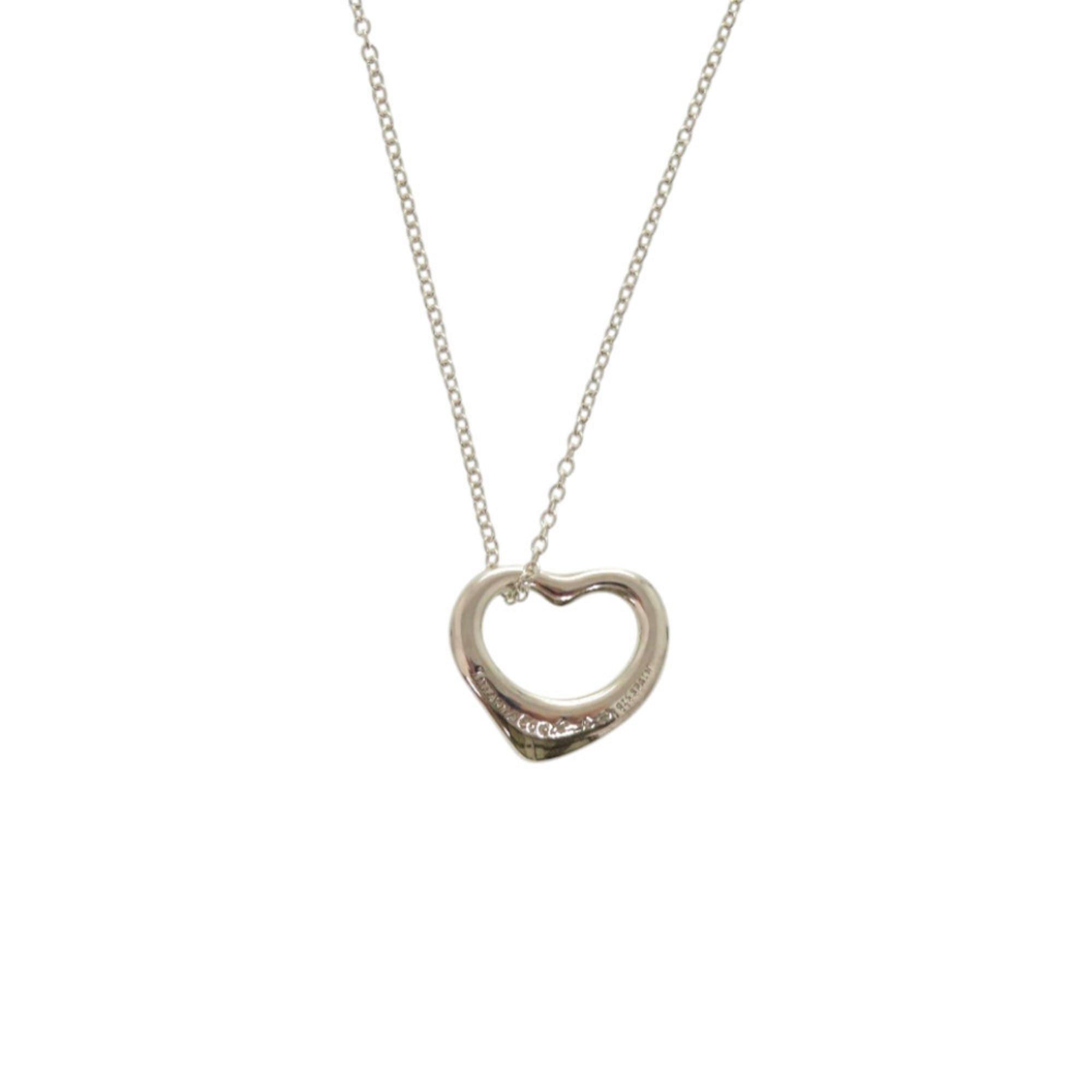 Tiffany & Co. Excellent condition Tiffany Open Heart Elsa Peretti Sterling Silver Necklace 1082 Size ONE SIZE - 2 Thumbnail