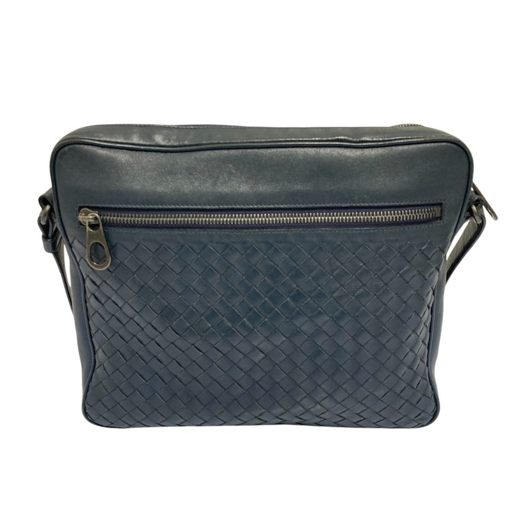 Bottega Veneta BOTTEGA VENETA Intrecciato Leather Shoulder Bag/Messenger Bag 410667 Navy for Men and Women Size ONE SIZE - 2 Thumbnail