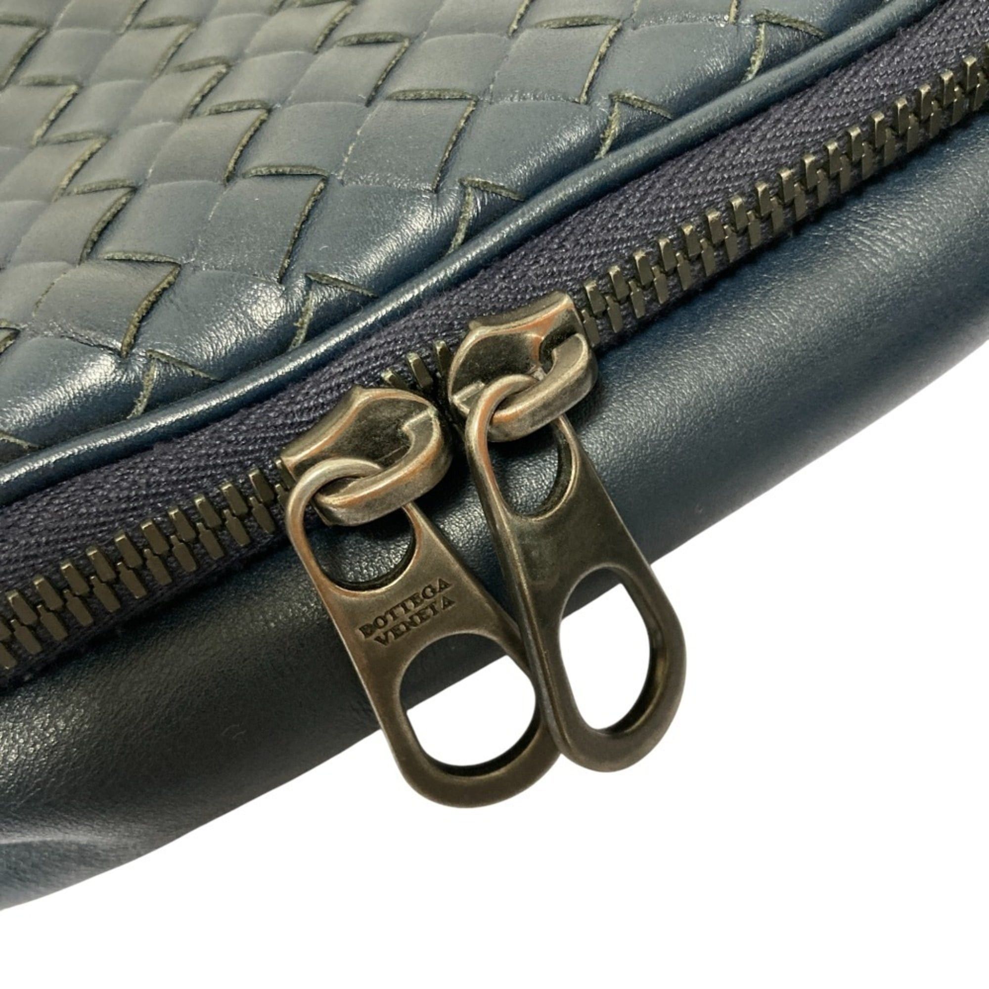 Bottega Veneta BOTTEGA VENETA Intrecciato Leather Shoulder Bag/Messenger Bag 410667 Navy for Men and Women Size ONE SIZE - 14 Thumbnail