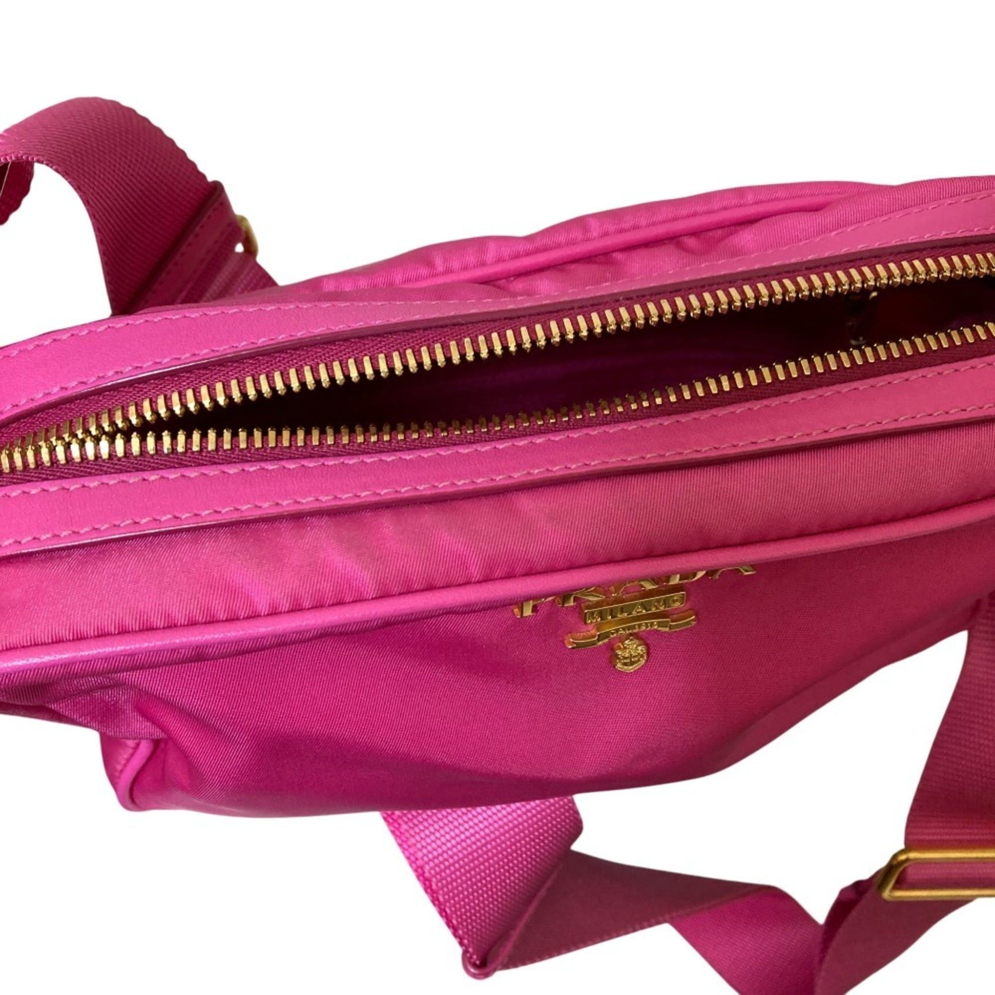 Prada Prada Nylon Canvas Shoulder Bag 1BH089 Pink Women's Size ONE SIZE - 11 Thumbnail
