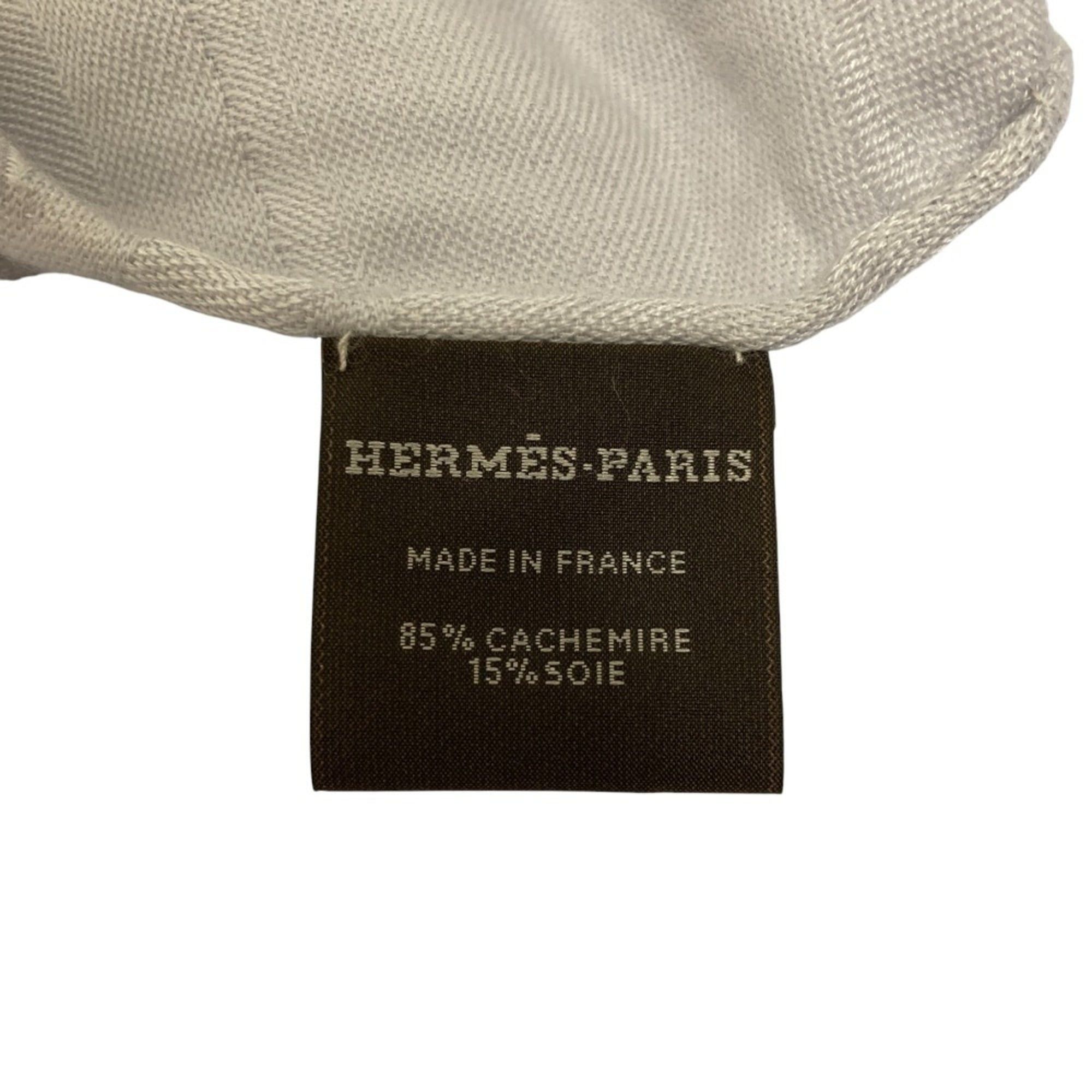 Hermes HERMES New Libris Cashmere and Silk Stole in Green Nuage, Gray, for Men Women Size ONE SIZE - 7 Thumbnail