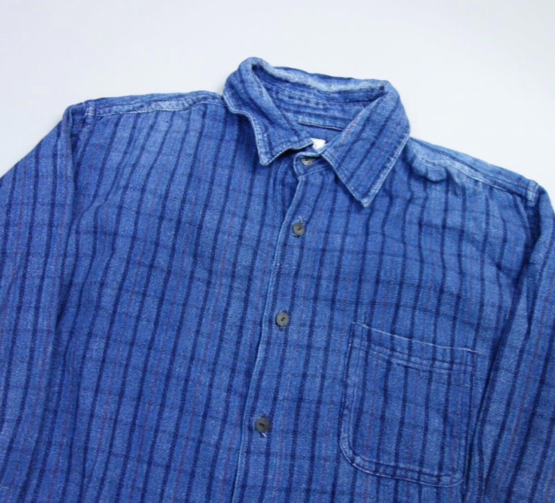 KOJIMA GENES Gaijin Made Blue Dyed Shirt Size US M / EU 48-50 / 2 - 2 Thumbnail