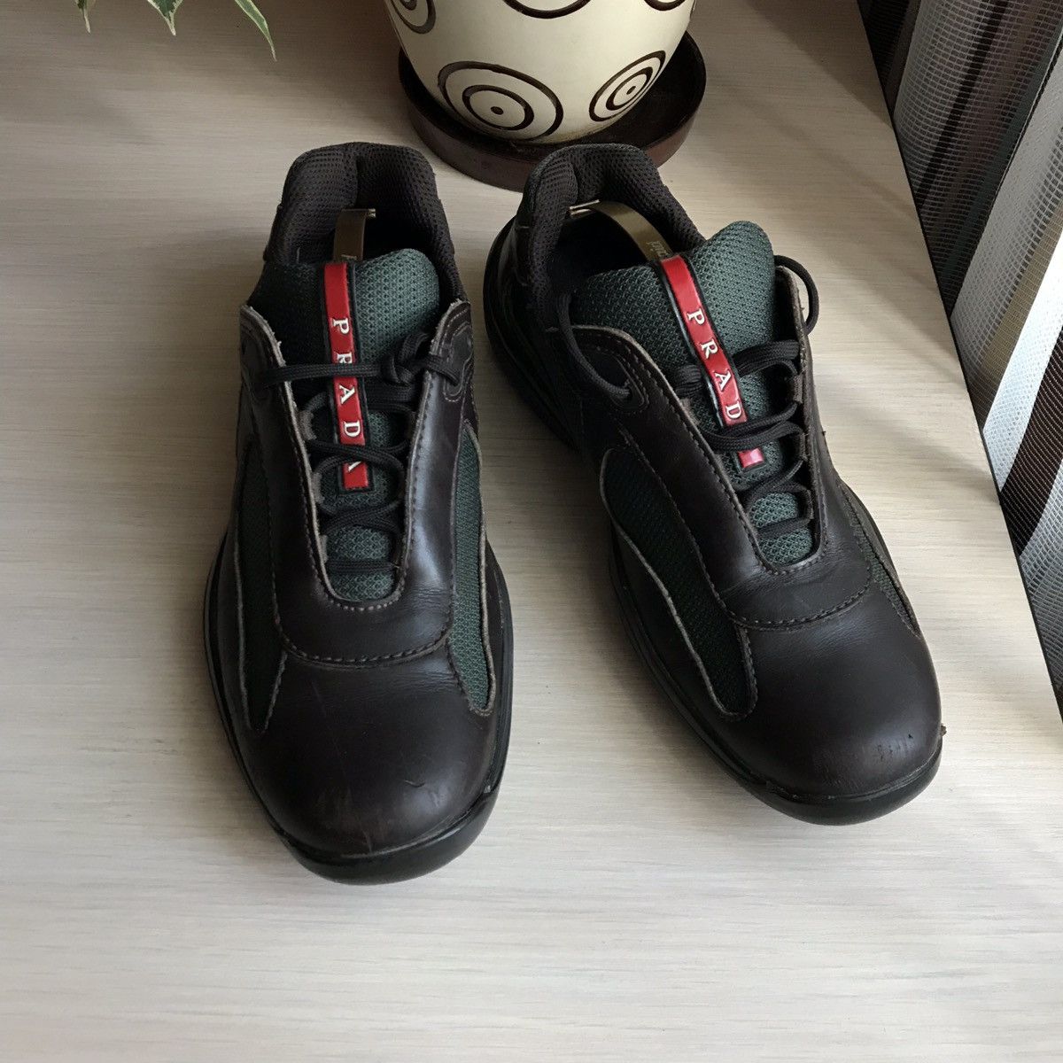 Prada Prada low top sneakers Americas Cup 3163 brown Grailed