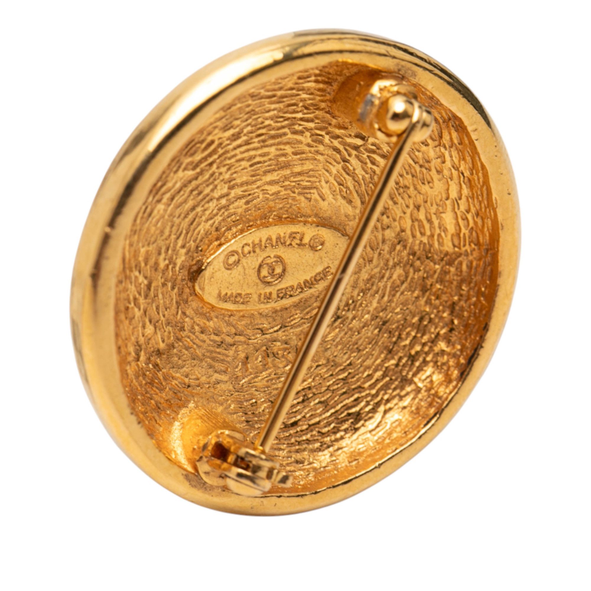 Chanel Chanel Gold Plated CC Round Brooch Size ONE SIZE - 3 Thumbnail