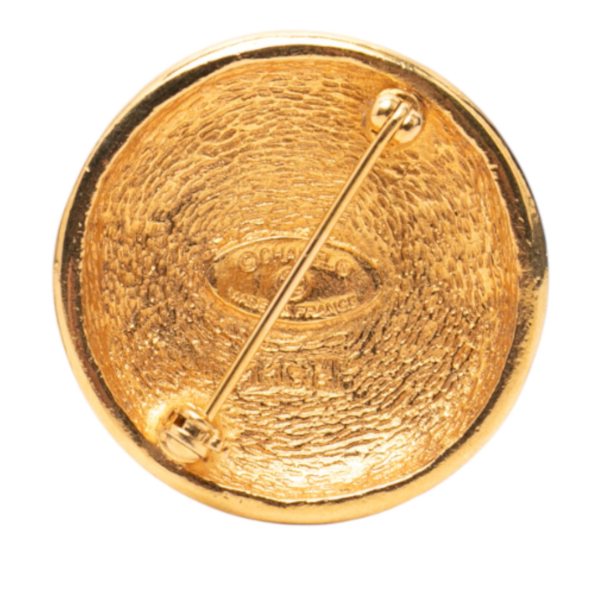 Chanel Chanel Gold Plated CC Round Brooch Size ONE SIZE - 2 Thumbnail