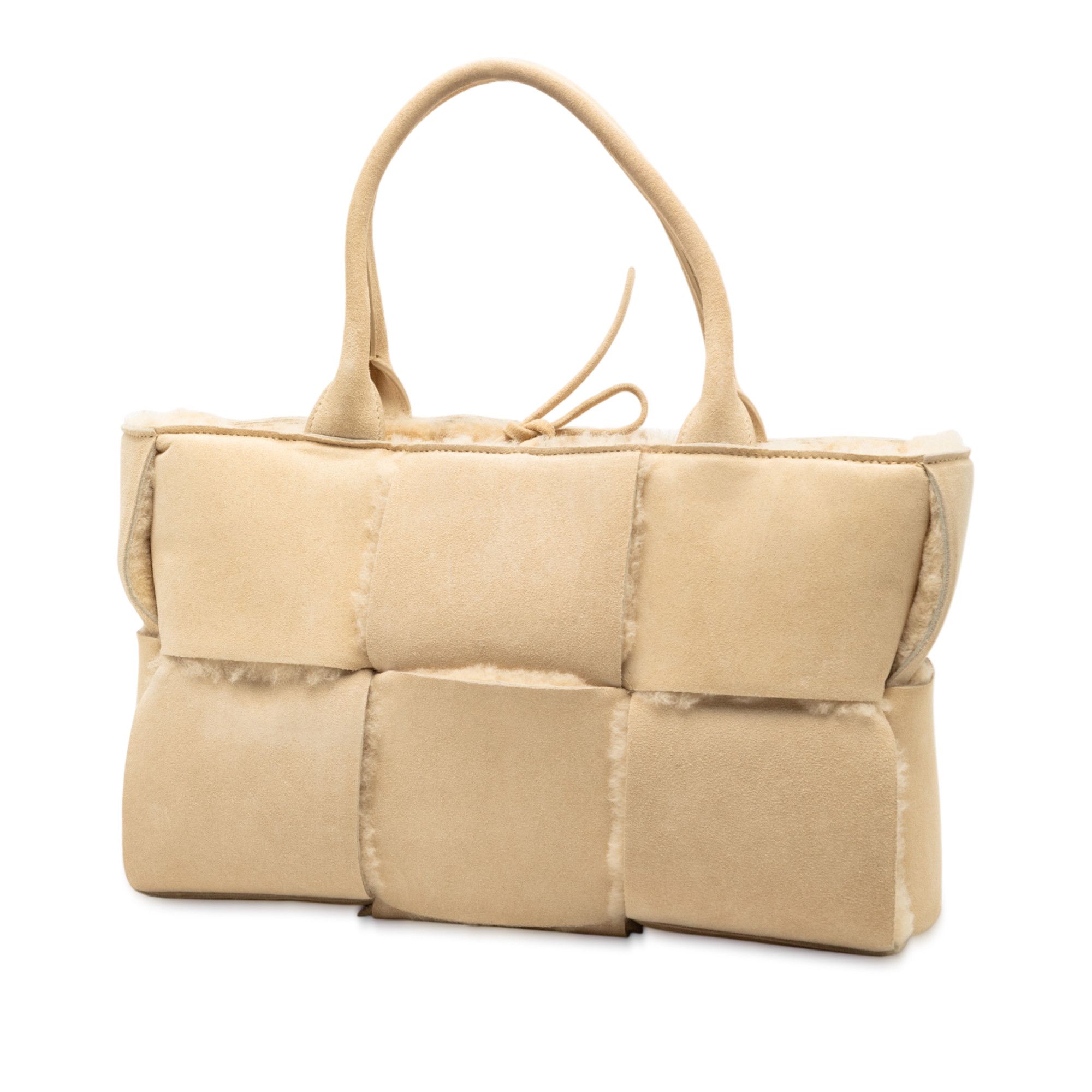 Bottega Veneta Bottega Veneta Small Suede and Shearling Maxi Intrecciato Arco Tote Size ONE SIZE - 2 Thumbnail