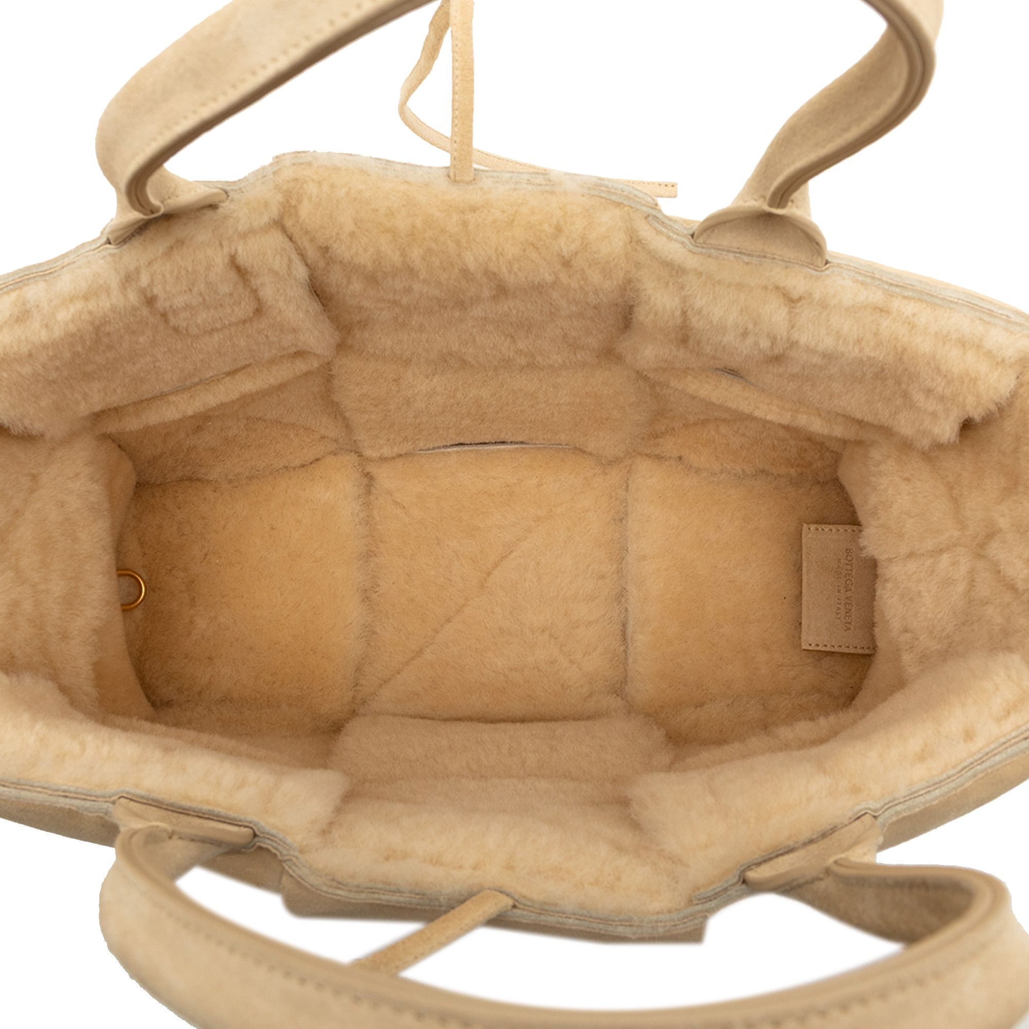 Bottega Veneta Bottega Veneta Small Suede and Shearling Maxi Intrecciato Arco Tote Size ONE SIZE - 4 Thumbnail