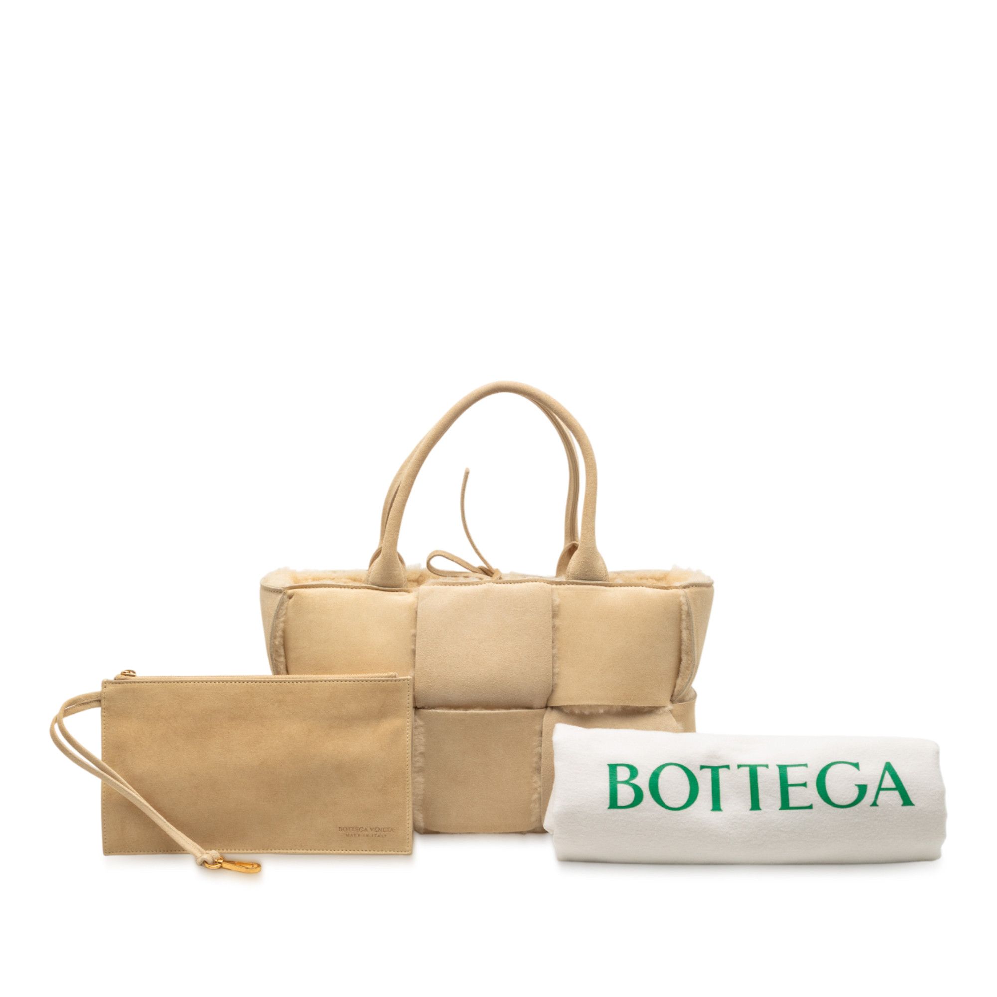 Bottega Veneta Bottega Veneta Small Suede and Shearling Maxi Intrecciato Arco Tote Size ONE SIZE - 8 Thumbnail