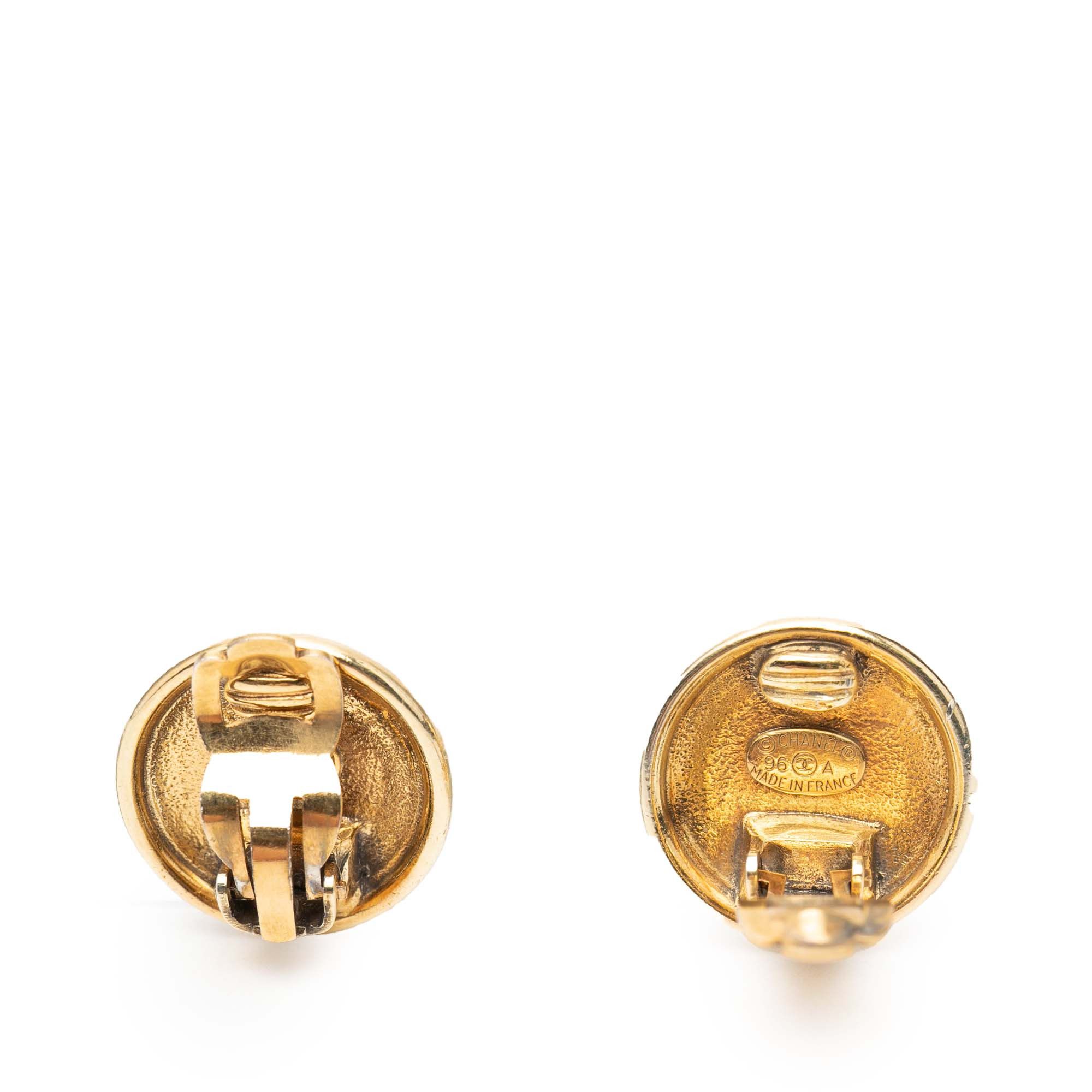 Chanel Chanel Gold Plated CC Button Clip on Earrings Size ONE SIZE - 3 Thumbnail