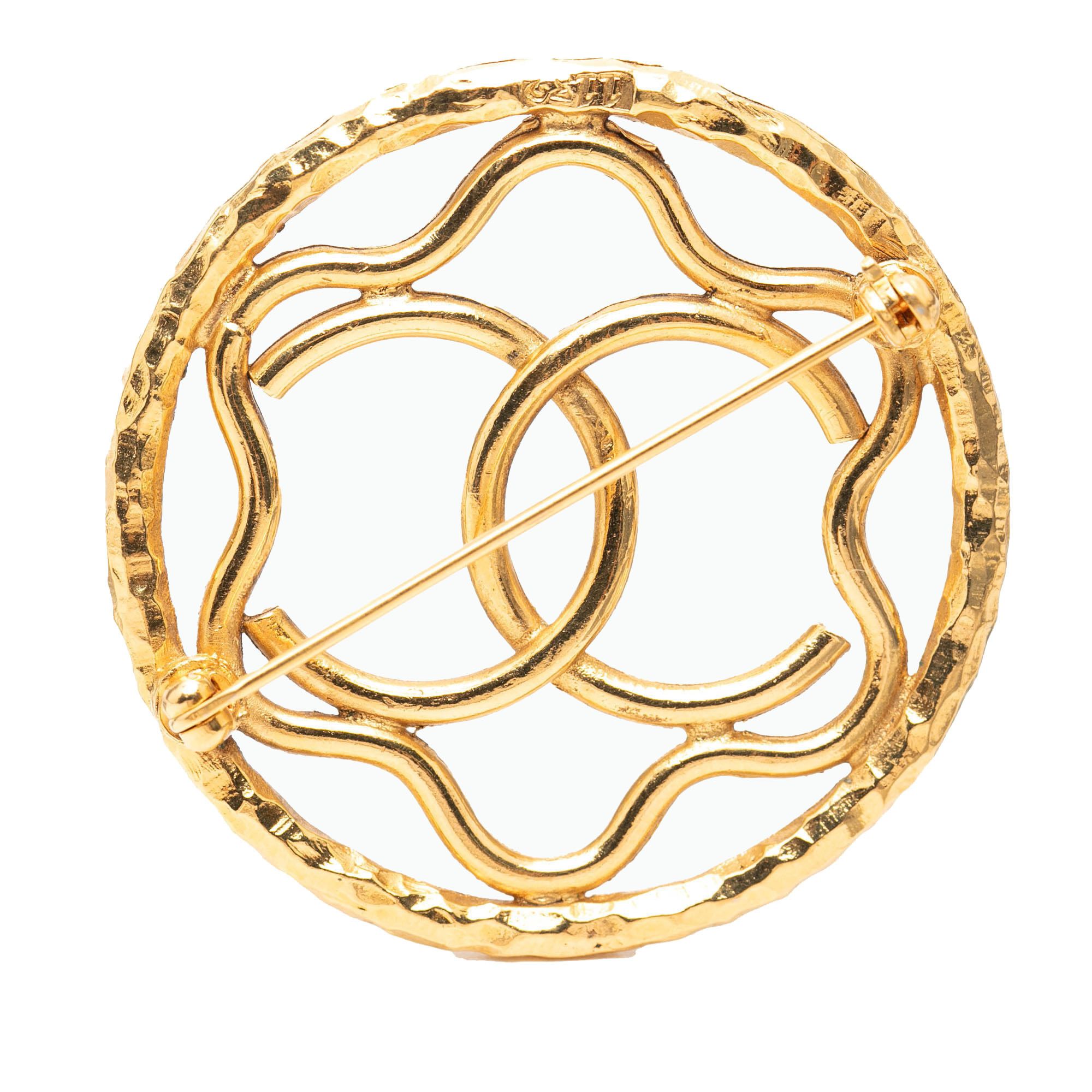Chanel Chanel CC Gold Plated Round Brooch Size ONE SIZE - 2 Thumbnail