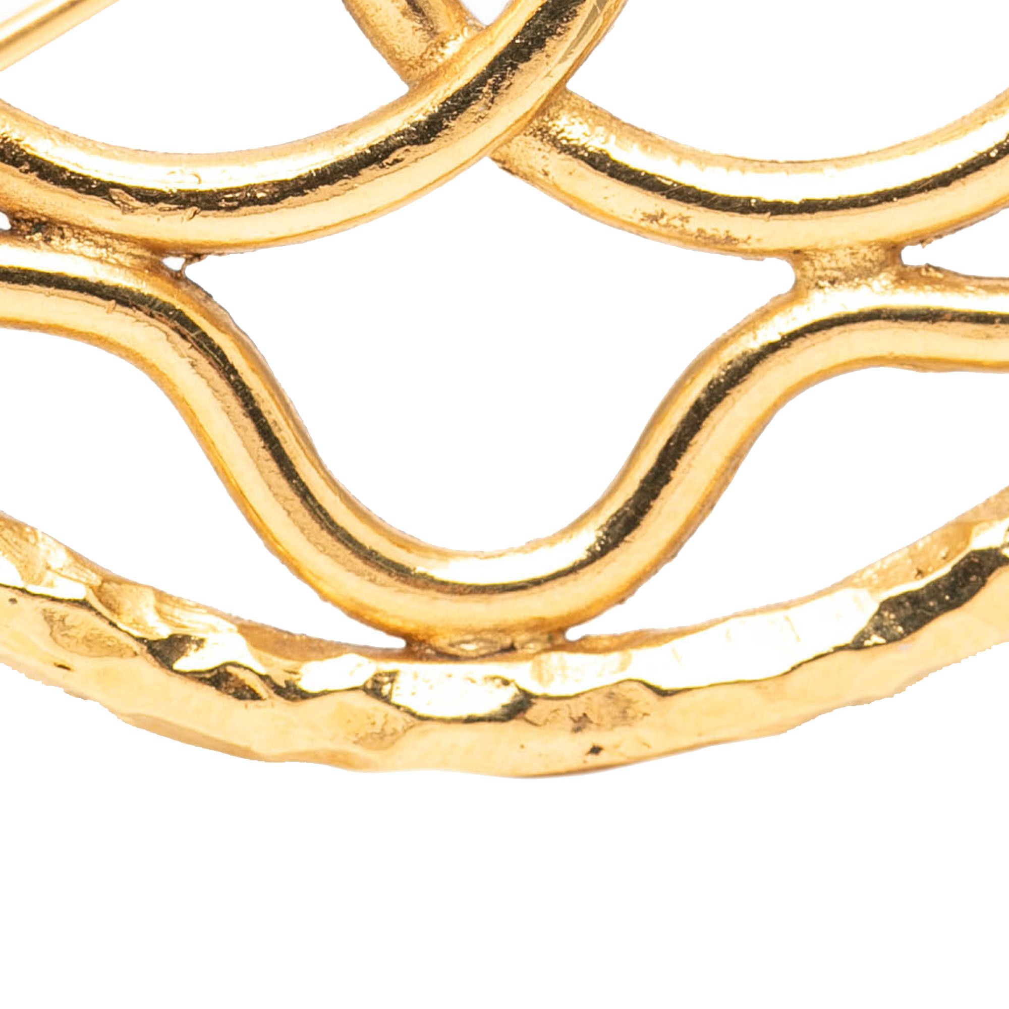 Chanel Chanel CC Gold Plated Round Brooch Size ONE SIZE - 6 Thumbnail