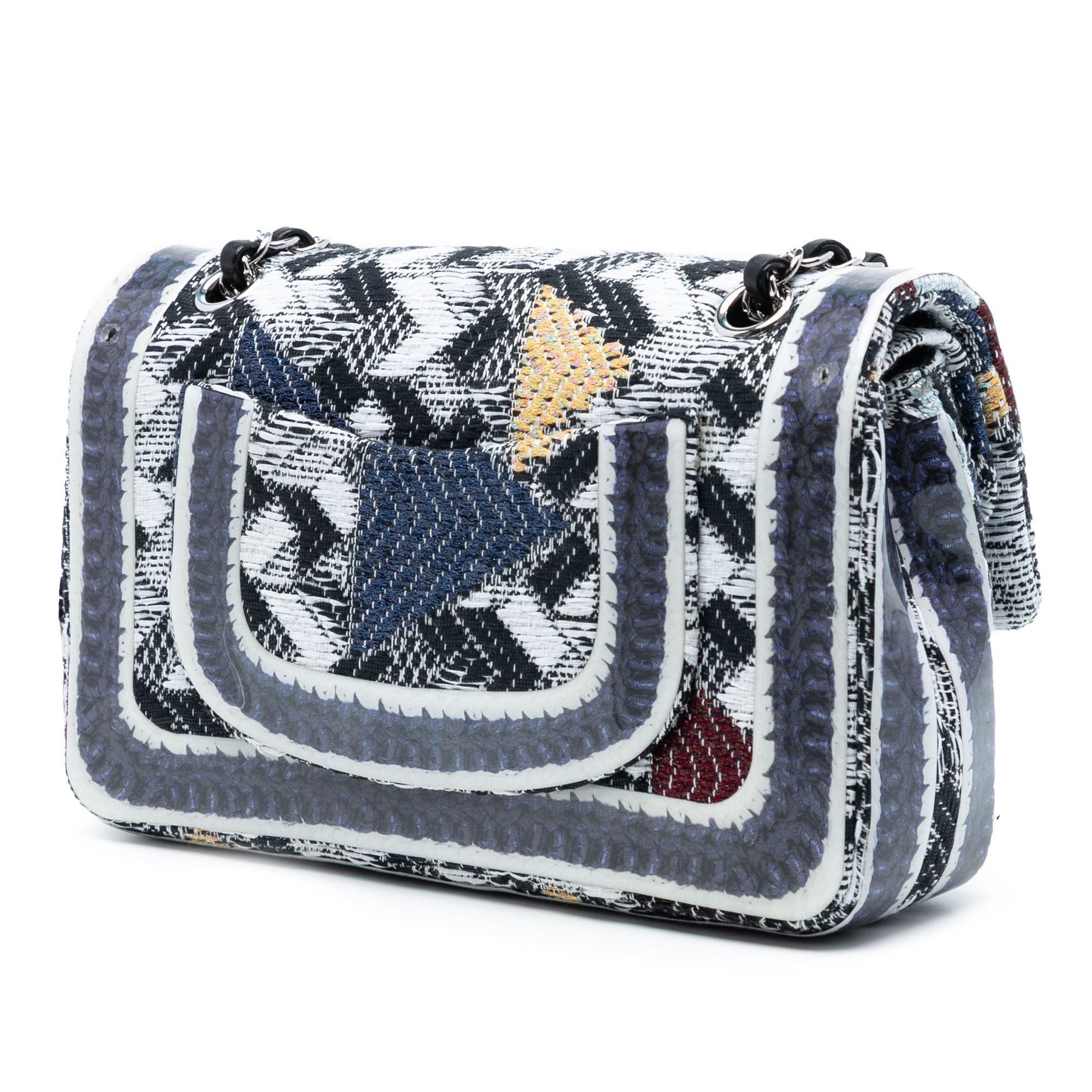 Chanel Chanel Medium Classic Tweed and Silicone Double Flap Size ONE SIZE - 2 Thumbnail