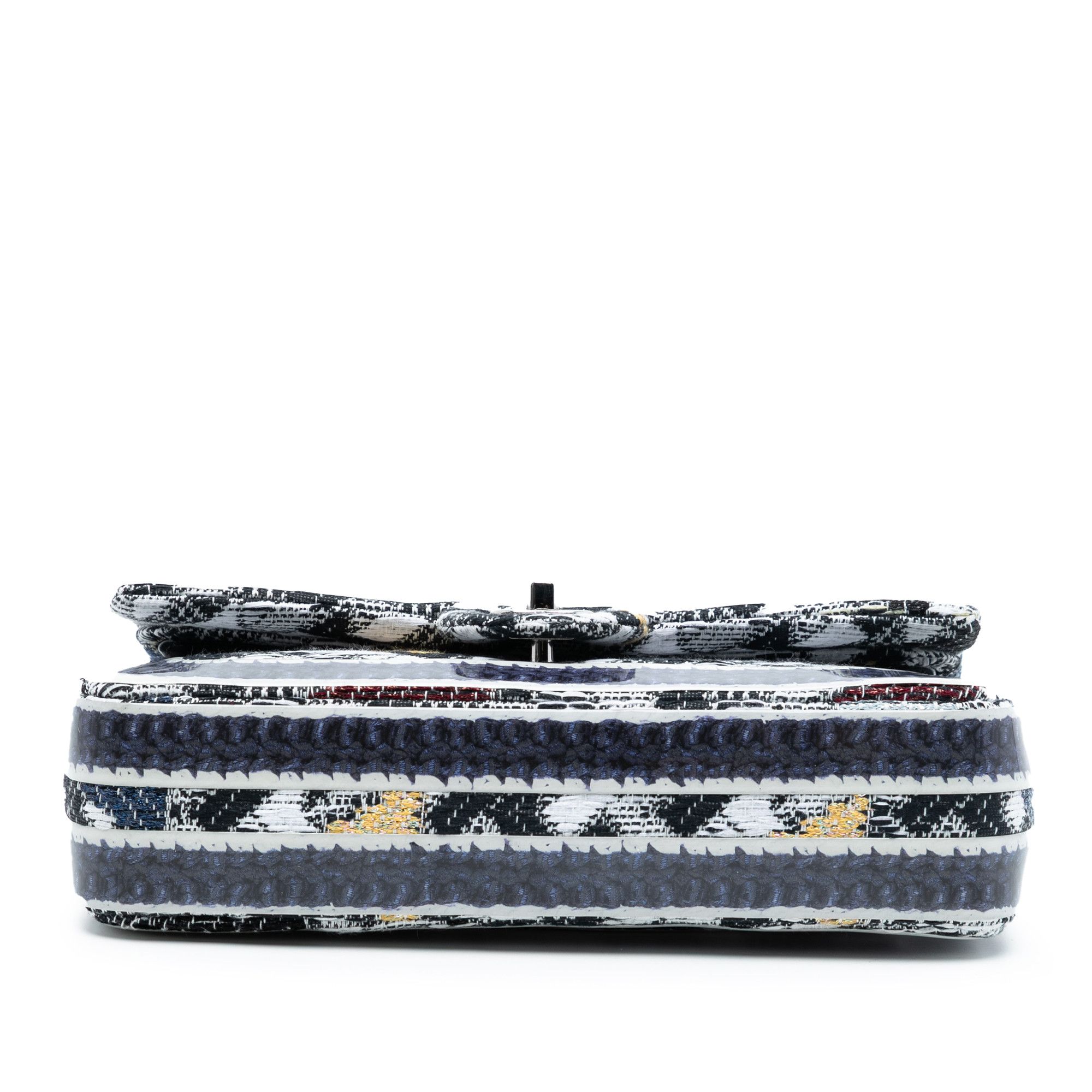 Chanel Chanel Medium Classic Tweed and Silicone Double Flap Size ONE SIZE - 3 Thumbnail