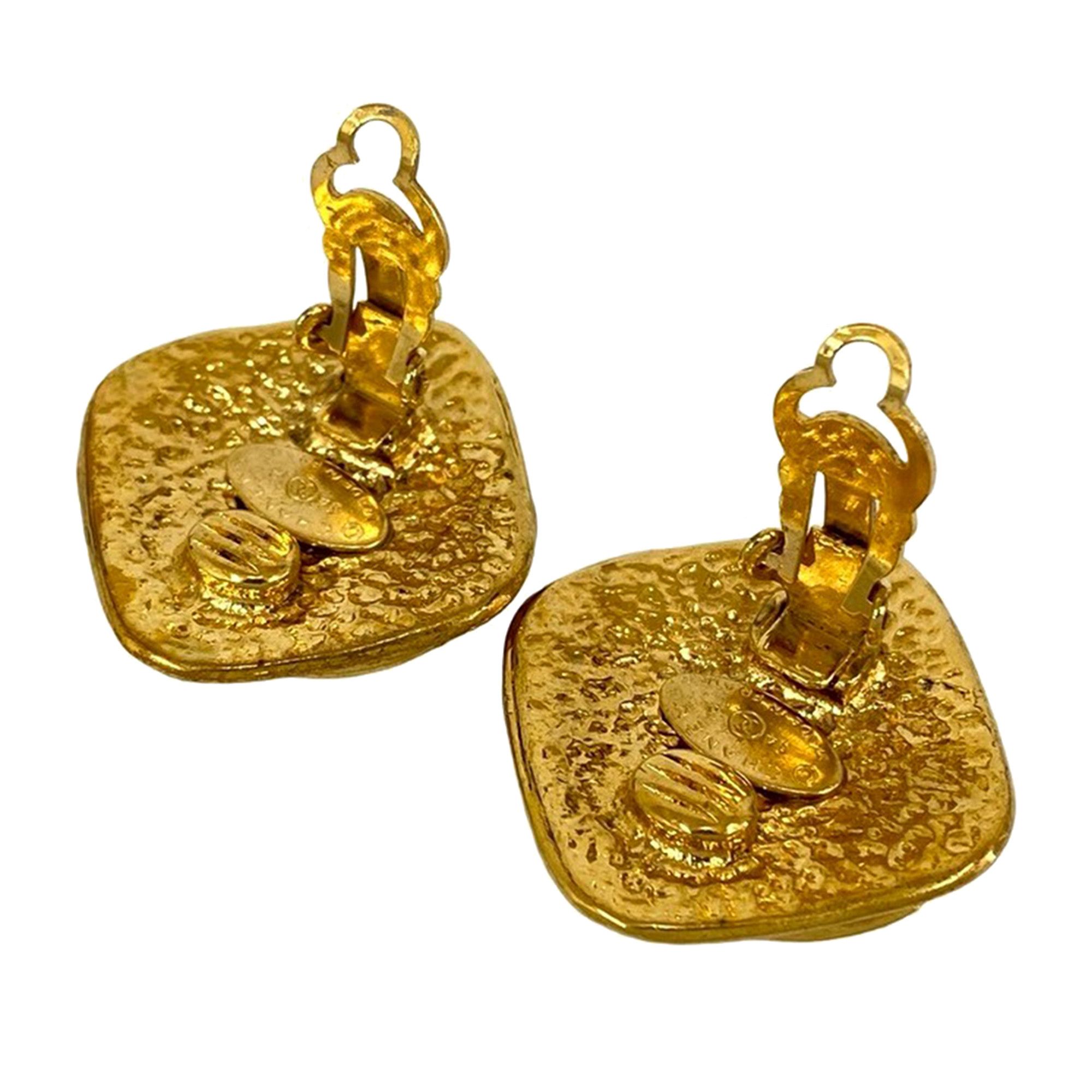 Chanel Chanel CC Gold Plated Diamond Clip On Earrings Size ONE SIZE - 3 Thumbnail