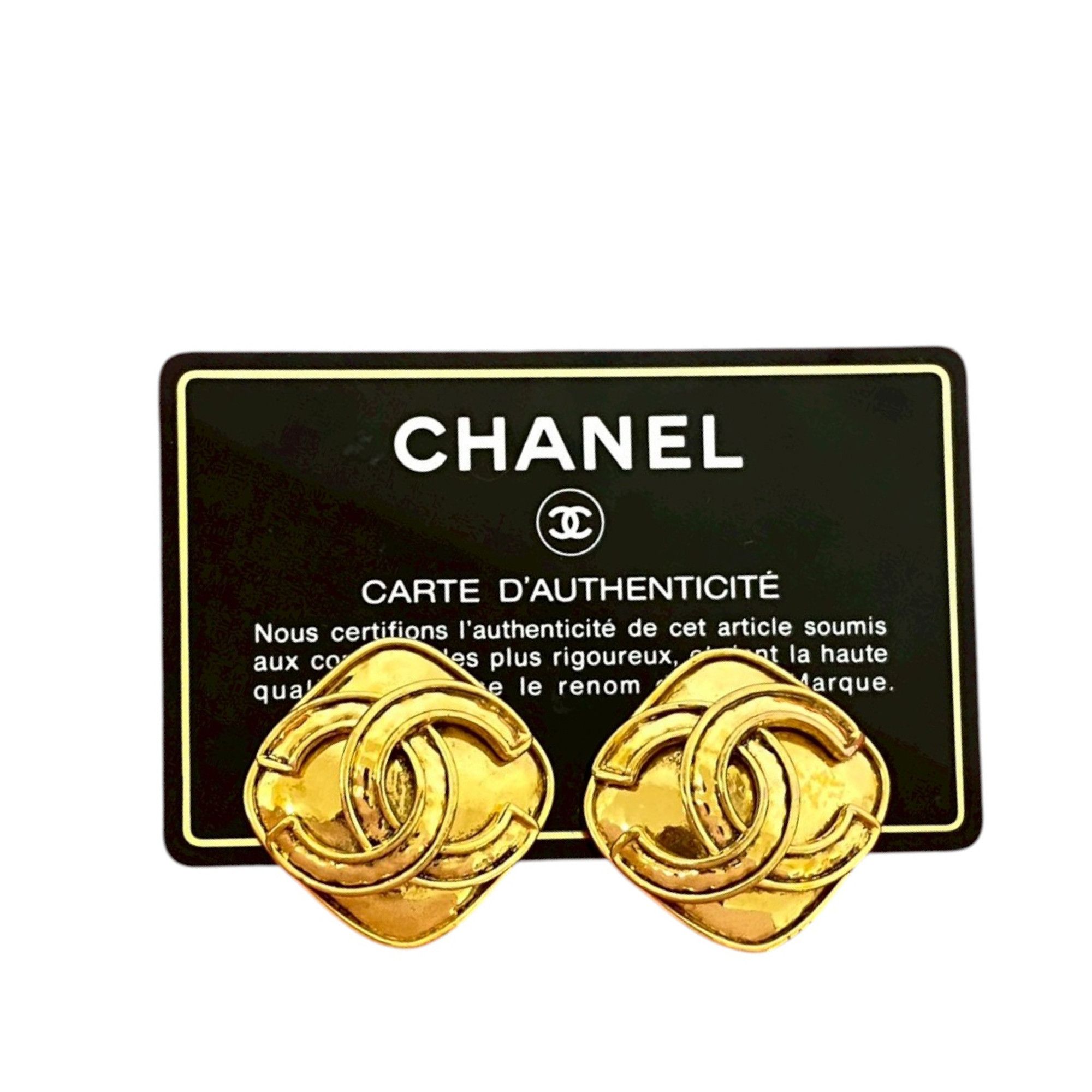 Chanel Chanel CC Gold Plated Diamond Clip On Earrings Size ONE SIZE - 7 Thumbnail