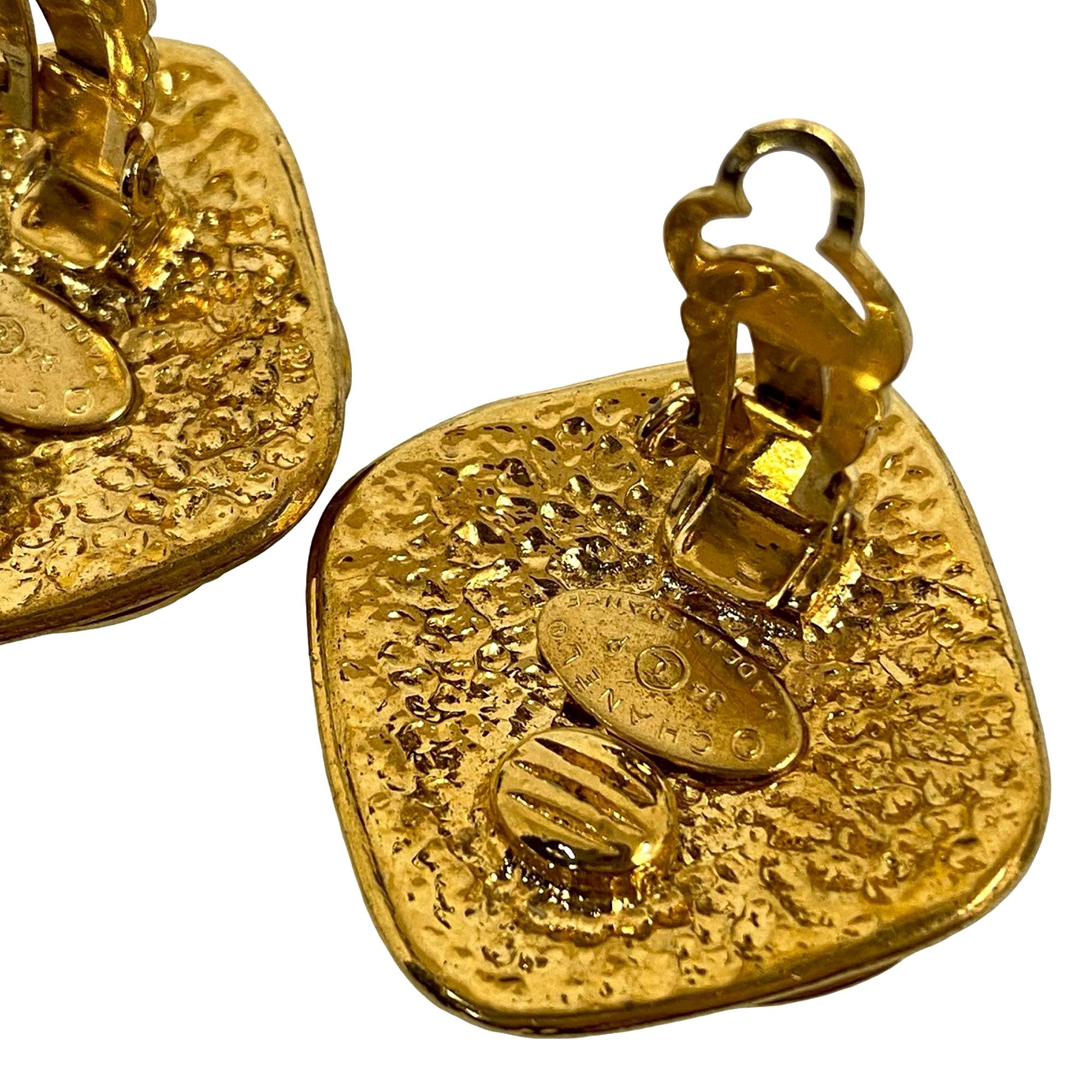 Chanel Chanel CC Gold Plated Diamond Clip On Earrings Size ONE SIZE - 5 Thumbnail