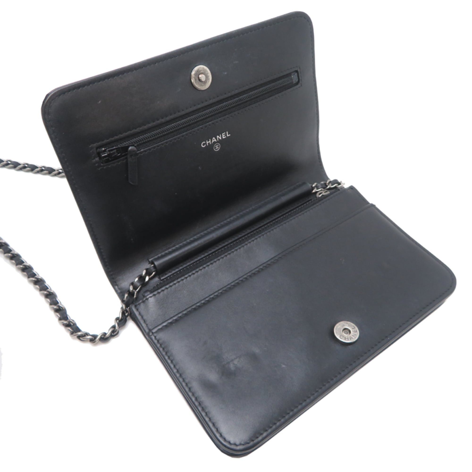 Chanel Chanel Chain Wallet Women's Shoulder Bag AP1437 Lamb Black Size ONE SIZE - 6 Thumbnail