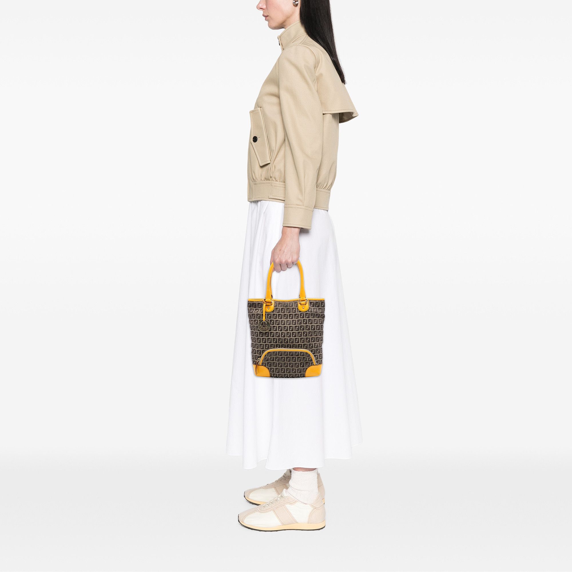 Fendi Fendi Zucchino Canvas Chef Front Pocket Shopping Tote Size ONE SIZE - 7 Thumbnail