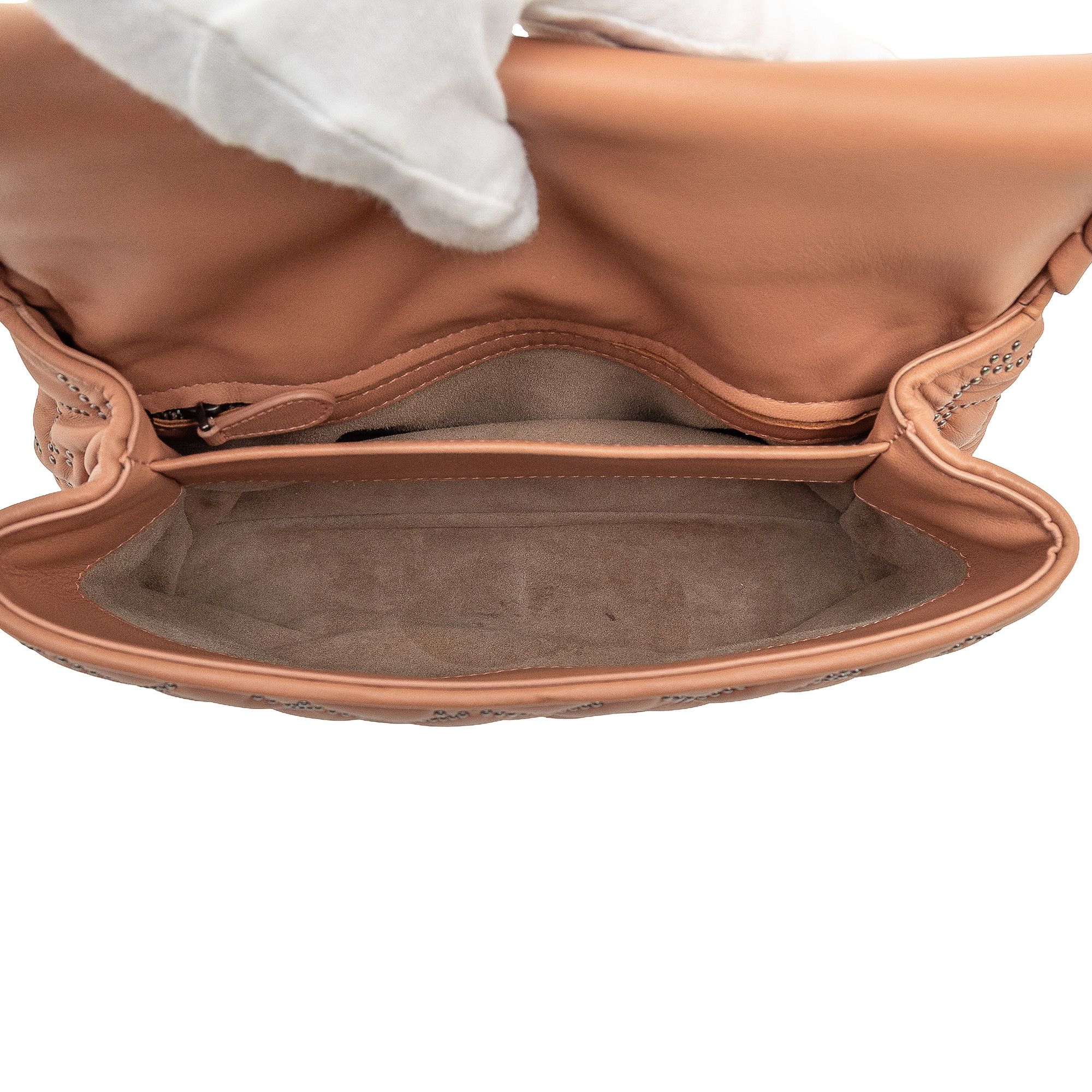 Bottega Veneta Bottega Veneta Small Nappa Intrecciato Studded Olimpia Shoulder Bag Size ONE SIZE - 4 Thumbnail