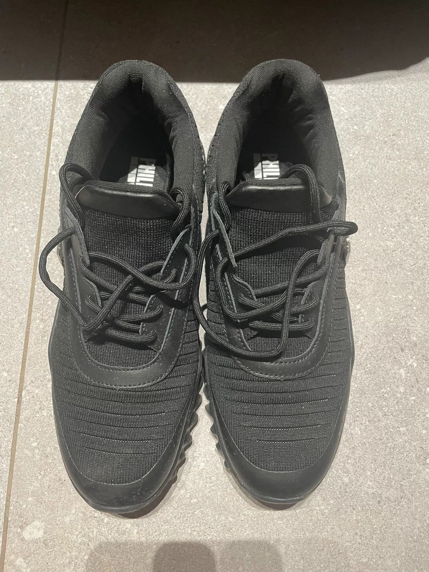 Philipp Plein PHILIPP PLEIN Black Runner Hexagon Sneakers Size US 8 / EU 41 - 2 Thumbnail