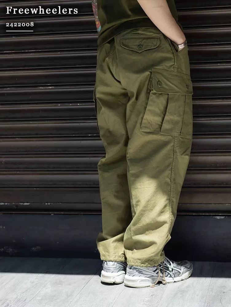 Freewheelers Military Style Cargo Pants W36L29 Size US 36 / EU 52 - 3 Thumbnail
