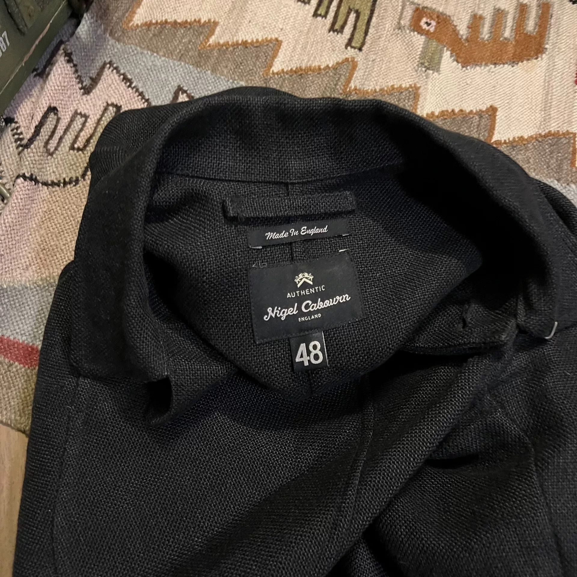 Nigel Cabourn Black Irish Linen Jacket by Nigel Cabourn Size US M / EU 48-50 / 2 - 3 Thumbnail