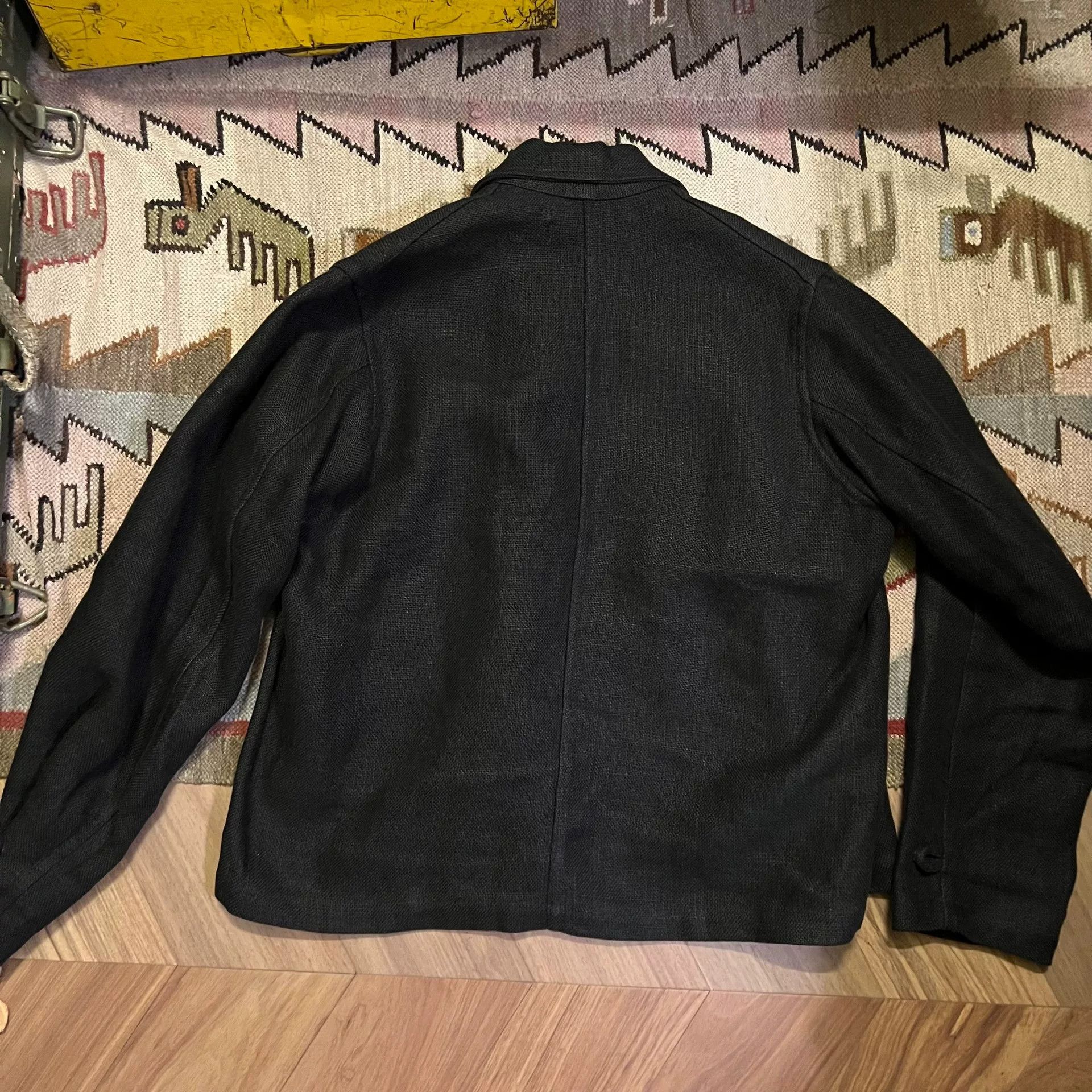 Nigel Cabourn Black Irish Linen Jacket by Nigel Cabourn Size US M / EU 48-50 / 2 - 5 Thumbnail