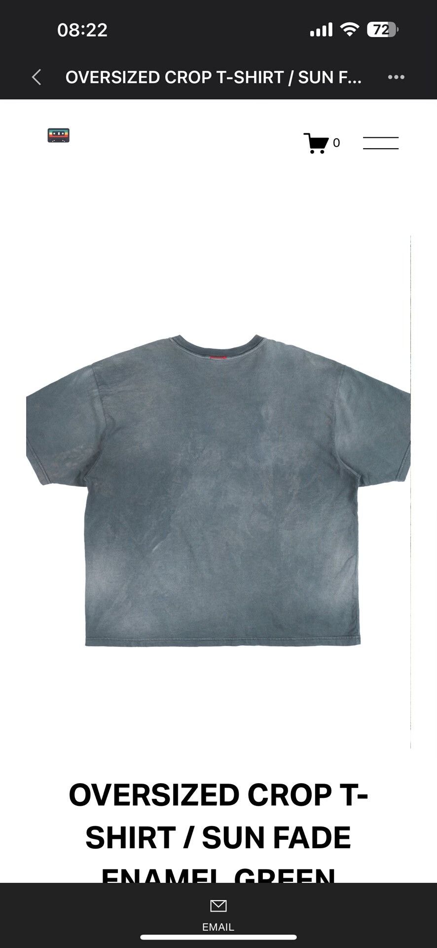 MOOJIMOOJIUS Oversized Crop T-Shirt Sun Fade Green Size US M / EU 48-50 / 2 - 8 Thumbnail