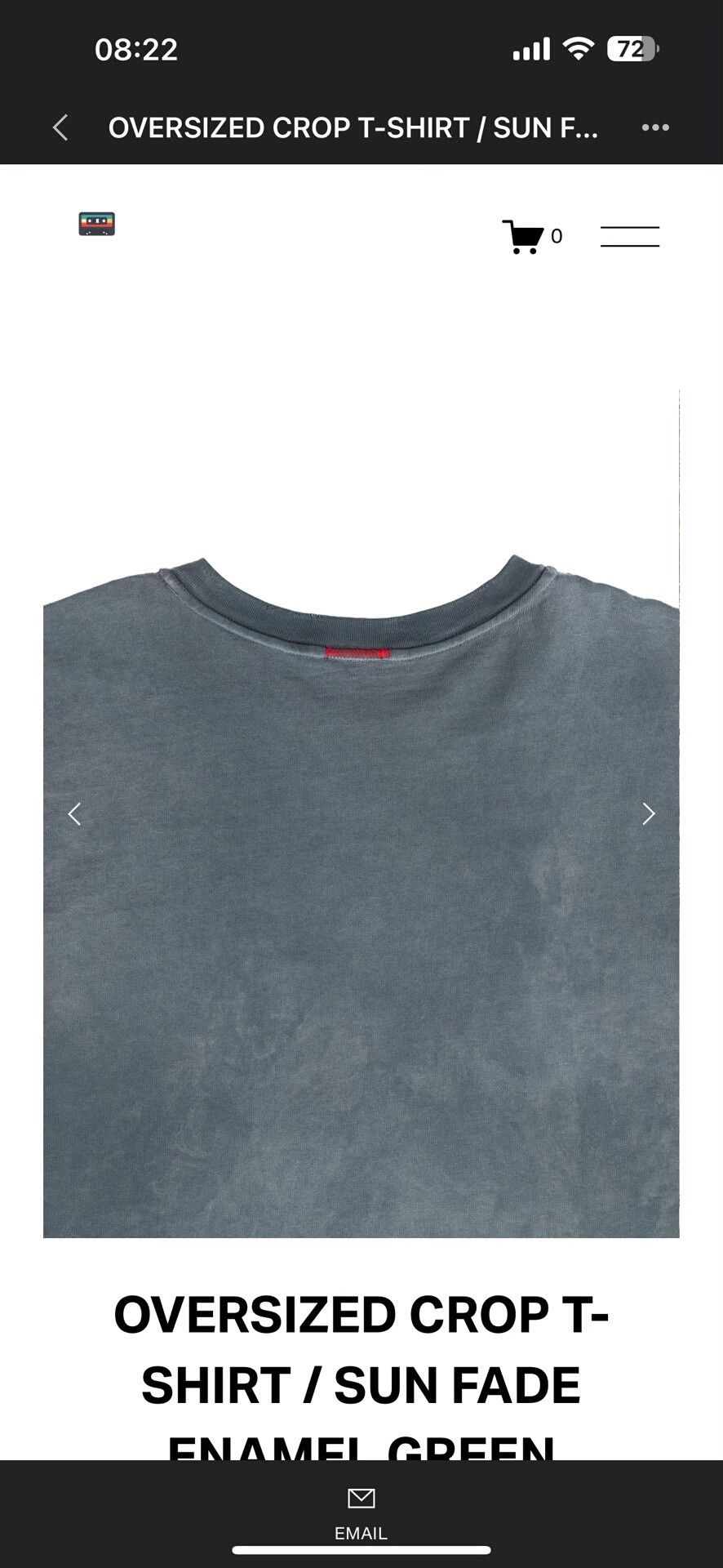 MOOJIMOOJIUS Oversized Crop T-Shirt Sun Fade Green Size US M / EU 48-50 / 2 - 6 Thumbnail
