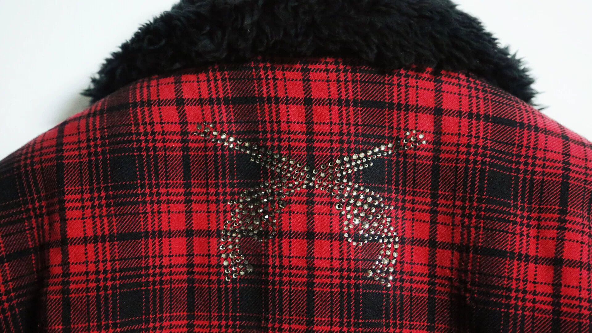 Black Red Plaid Sherpa Lined Coat