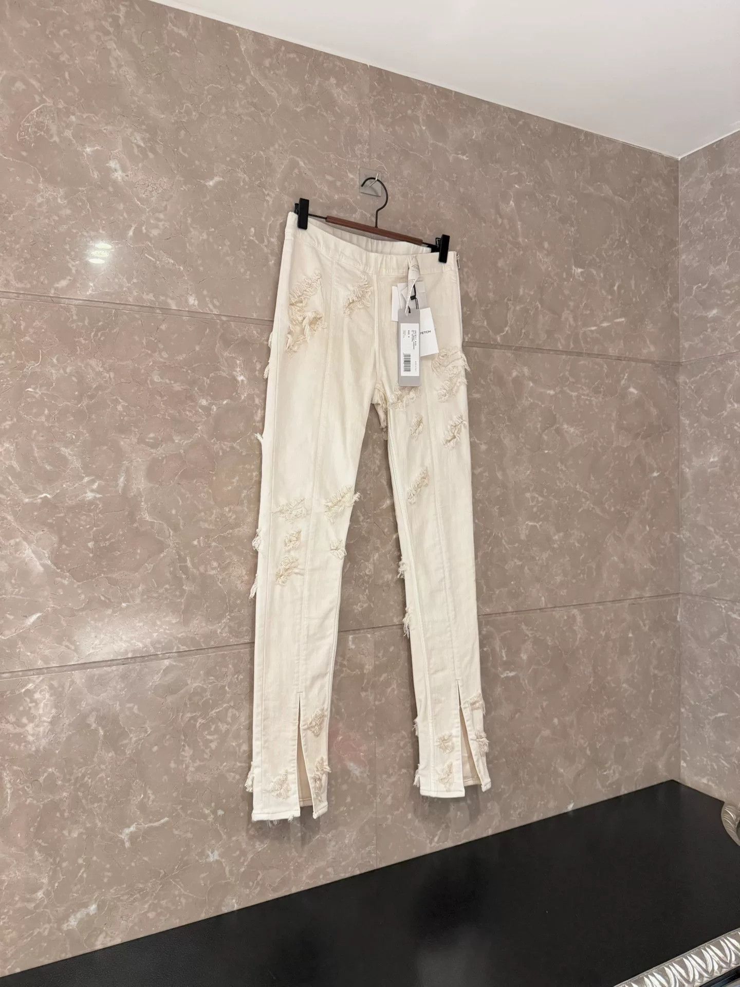 Rick Owens Drkshdw Rick Owens DRKSHDW Distressed Beige Skinny Jeans Size 27" / US 4 / IT 40 - 4 Thumbnail