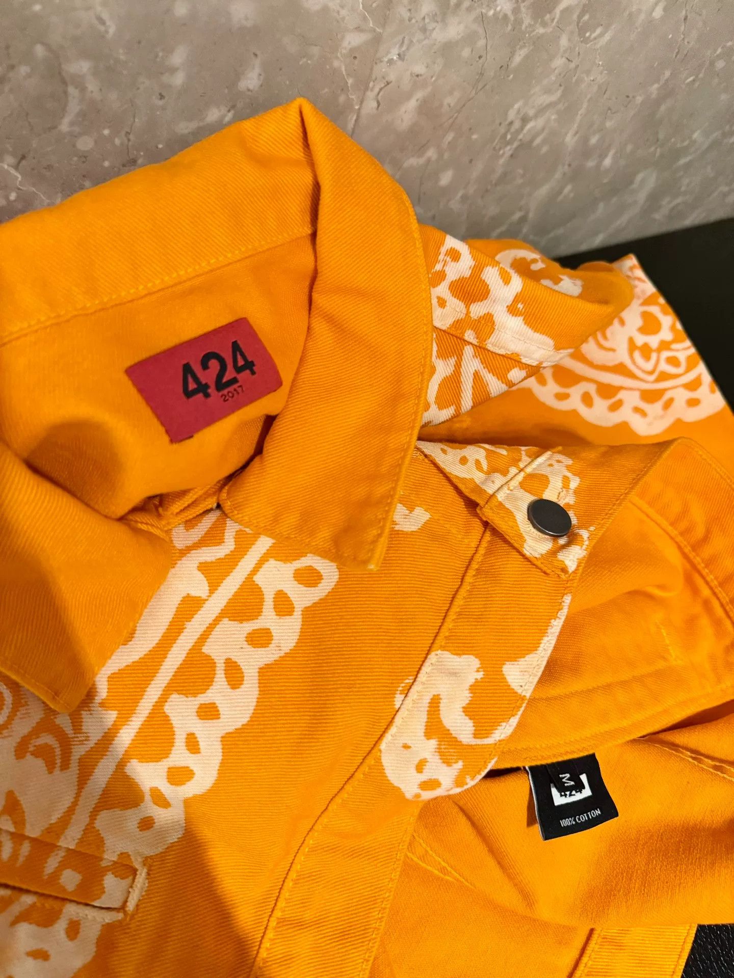 424 Orange Casual Print Jacket Limited Edition Size US M / EU 48-50 / 2 - 3 Thumbnail